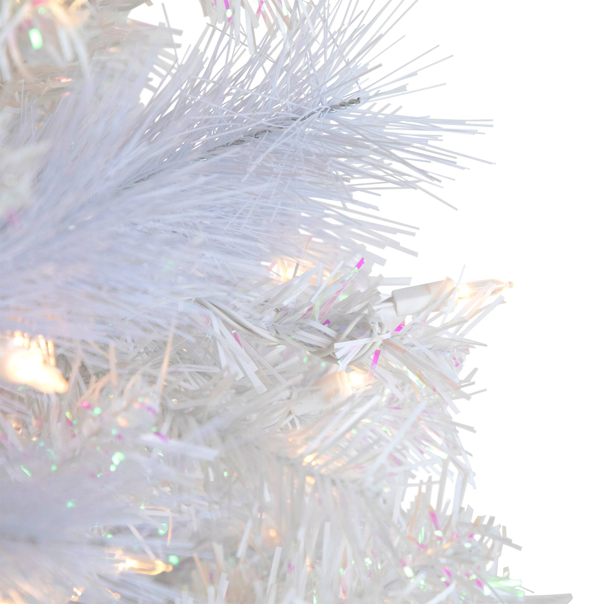 7.5ft. Pre-Lit Seneca White Spruce Artificial Christmas Tree, Dual Function LED Lights