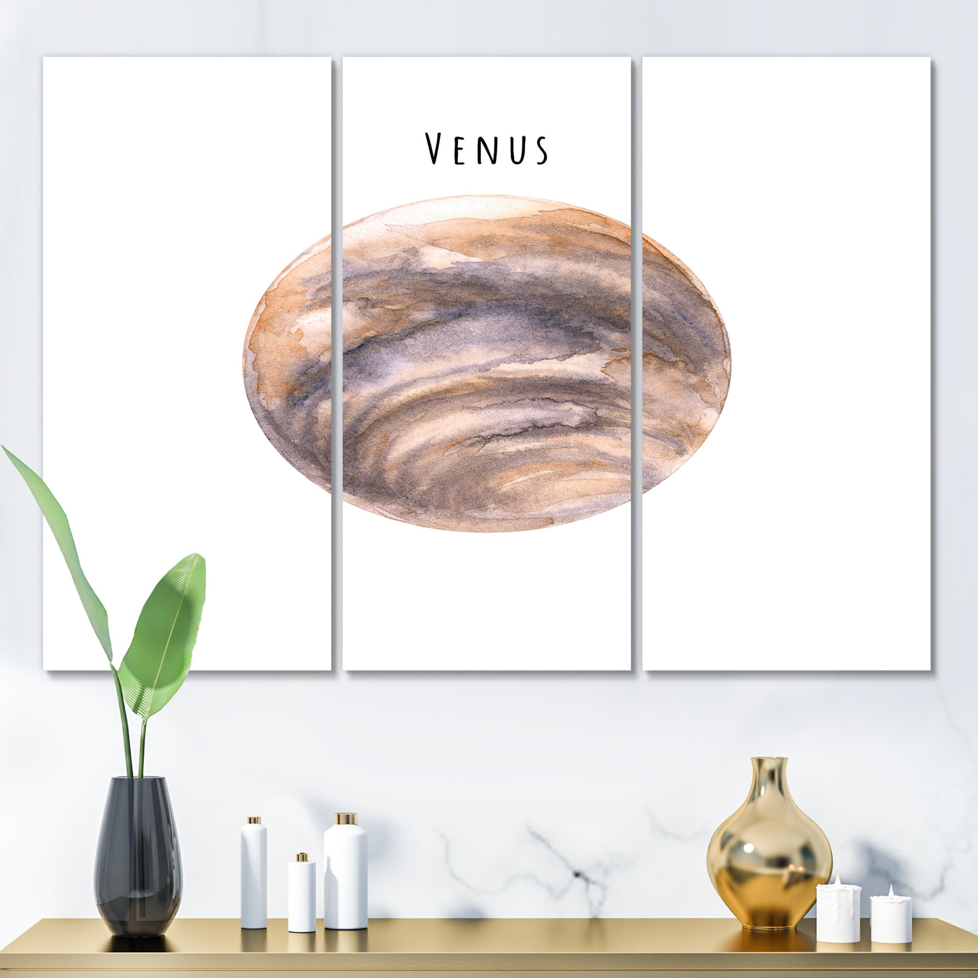 Designart - Planet Venus - Bohemian &#x26; Eclectic Canvas Wall Art Print