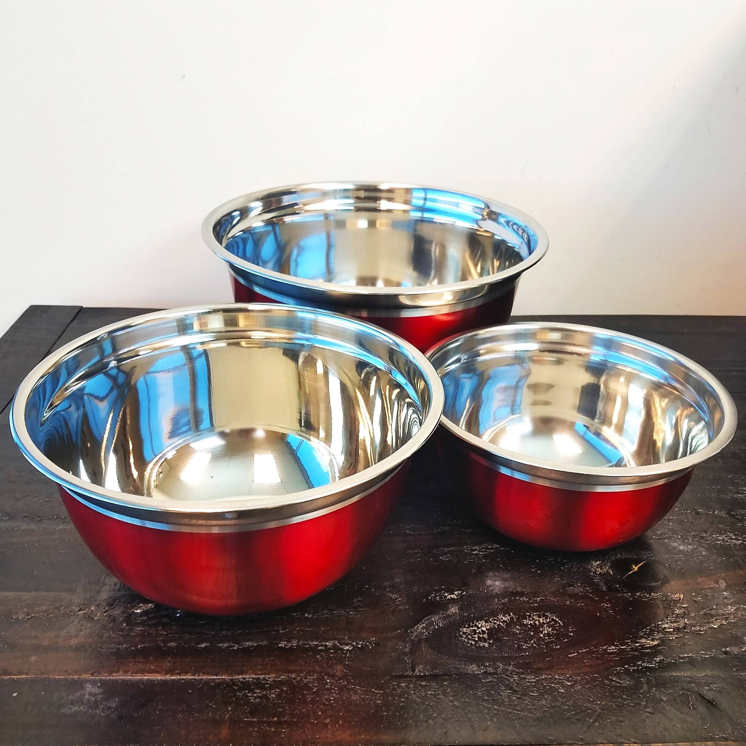 Oster Rosamond Red Stainless Steel Mixing Bowl Set