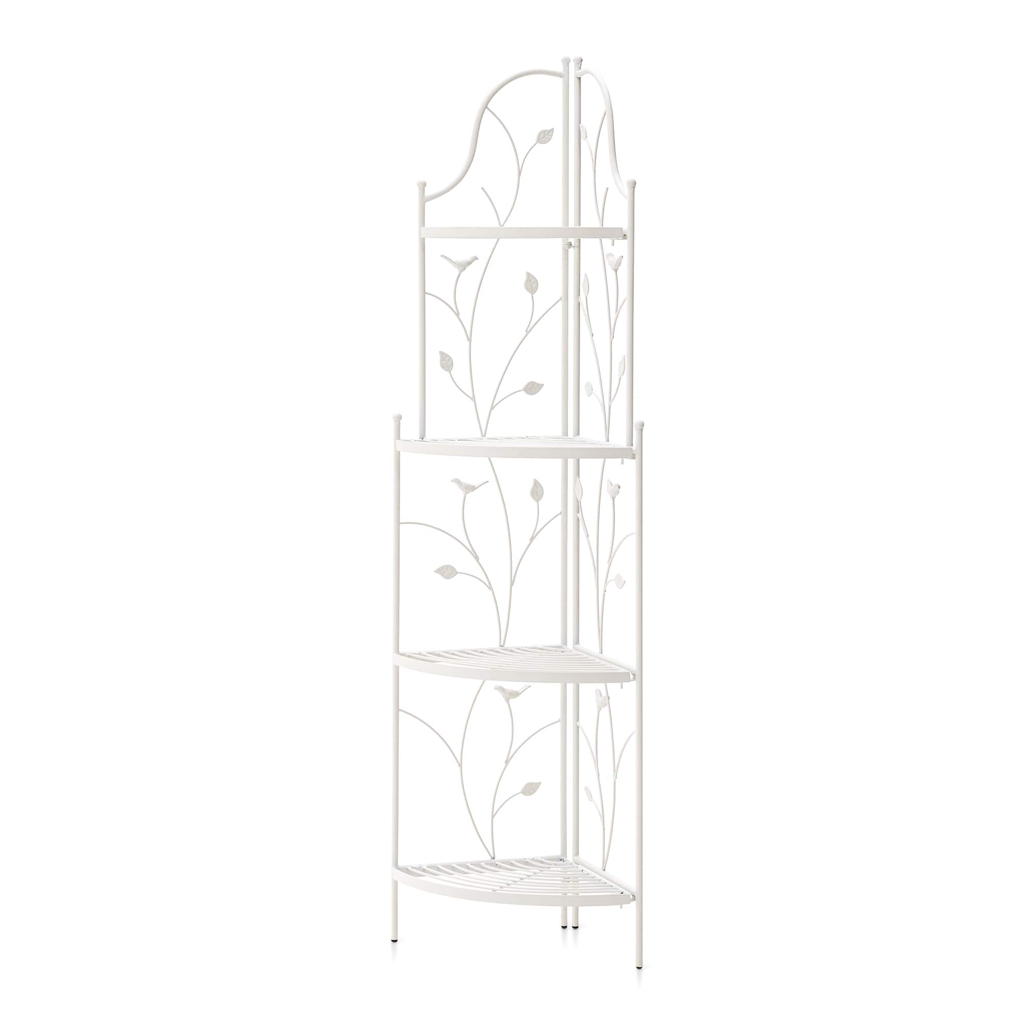 Glitzhome&#xAE; 4ft. Metal 4-Tiered Corner Shelf Stand