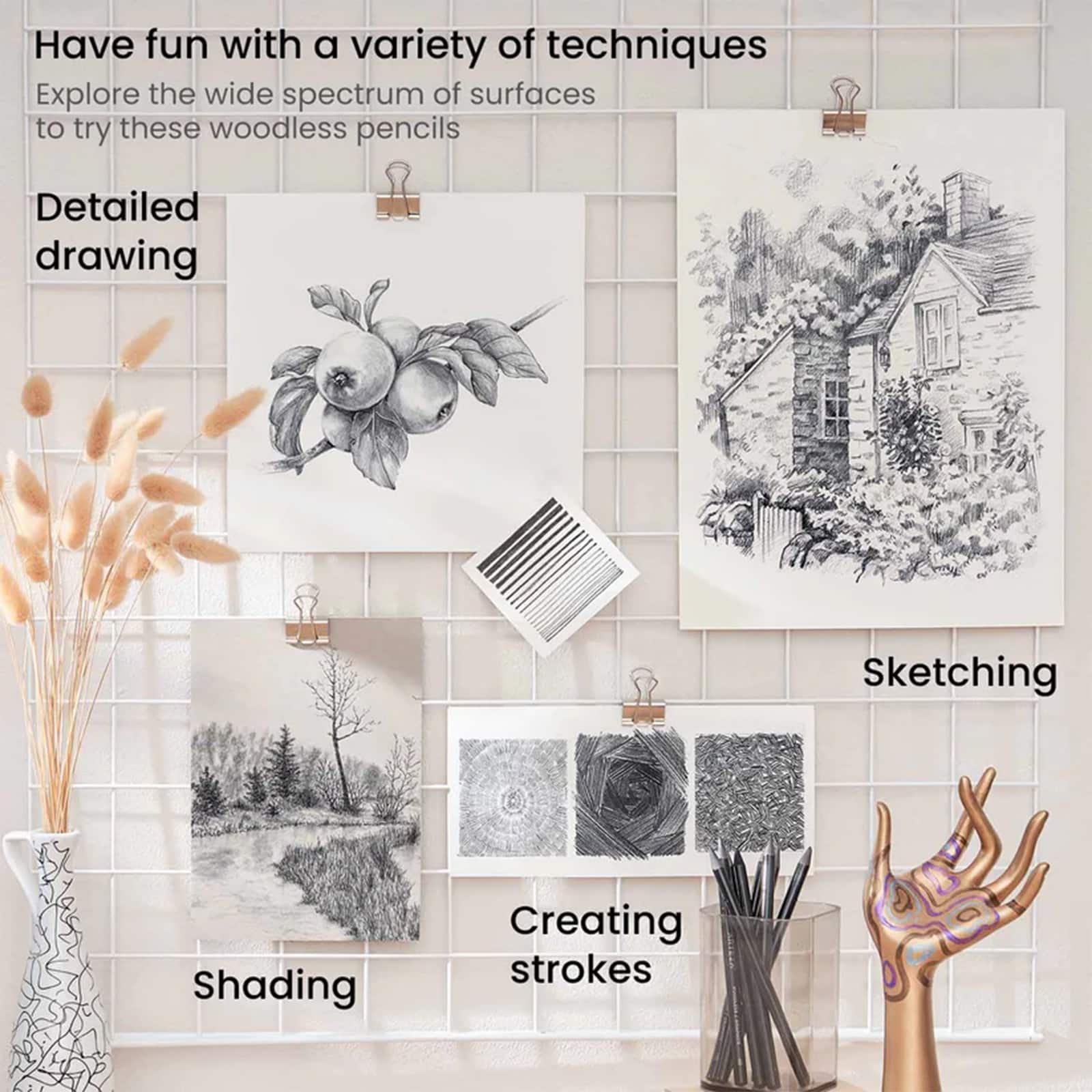 Arteza® 12 Piece Woodless Graphite Pencils