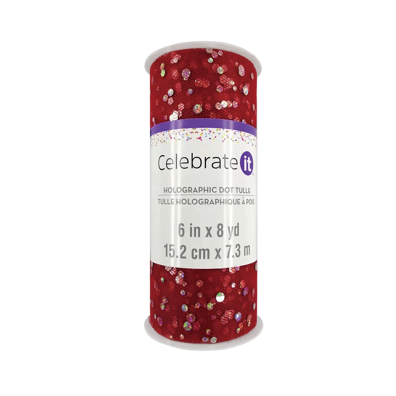 12 Pack: 6&#x22; Holographic Foil Dot Tulle by Celebrate It&#x2122;