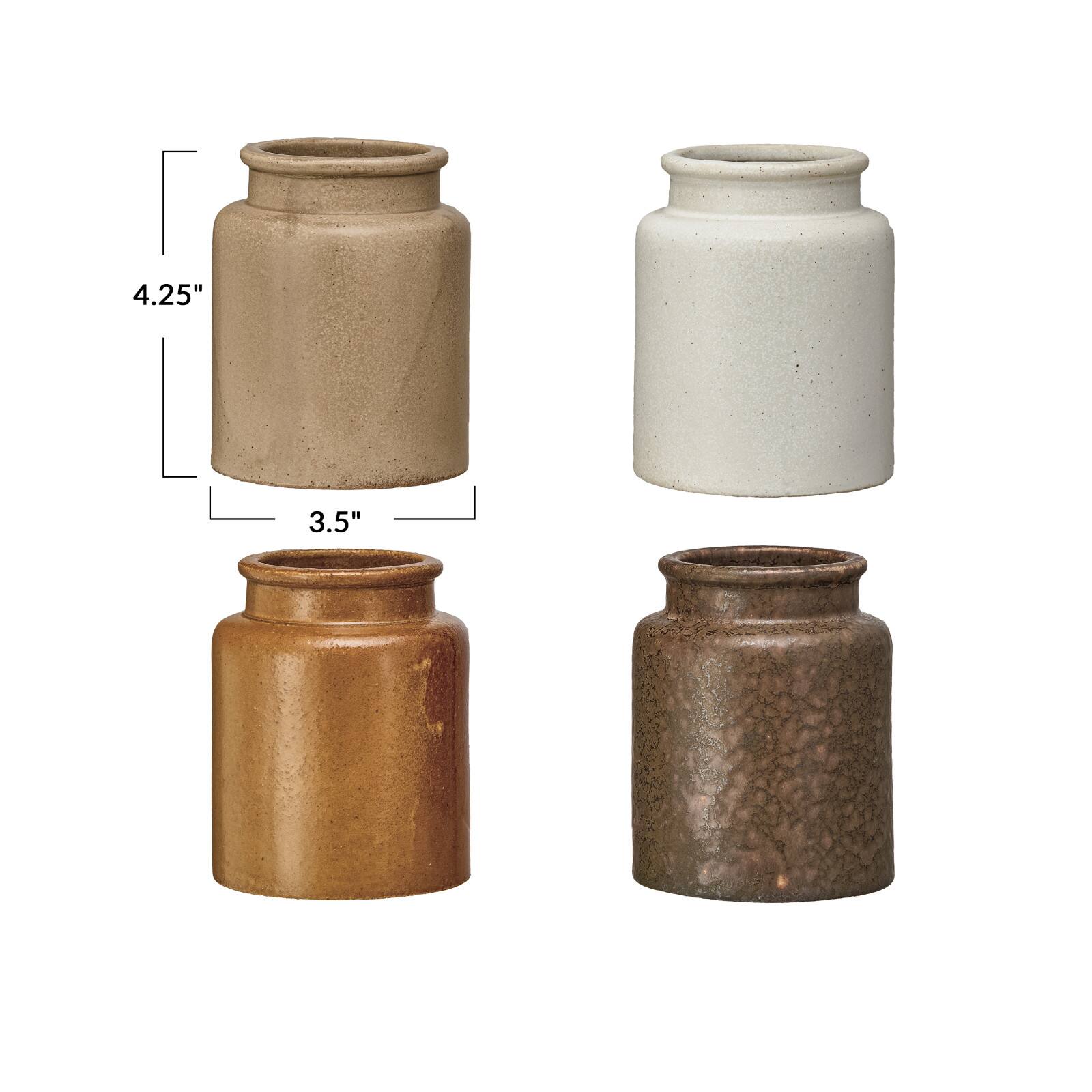Hello Honey Rustic Reactive Glaze Stoneware Jars, 4ct.