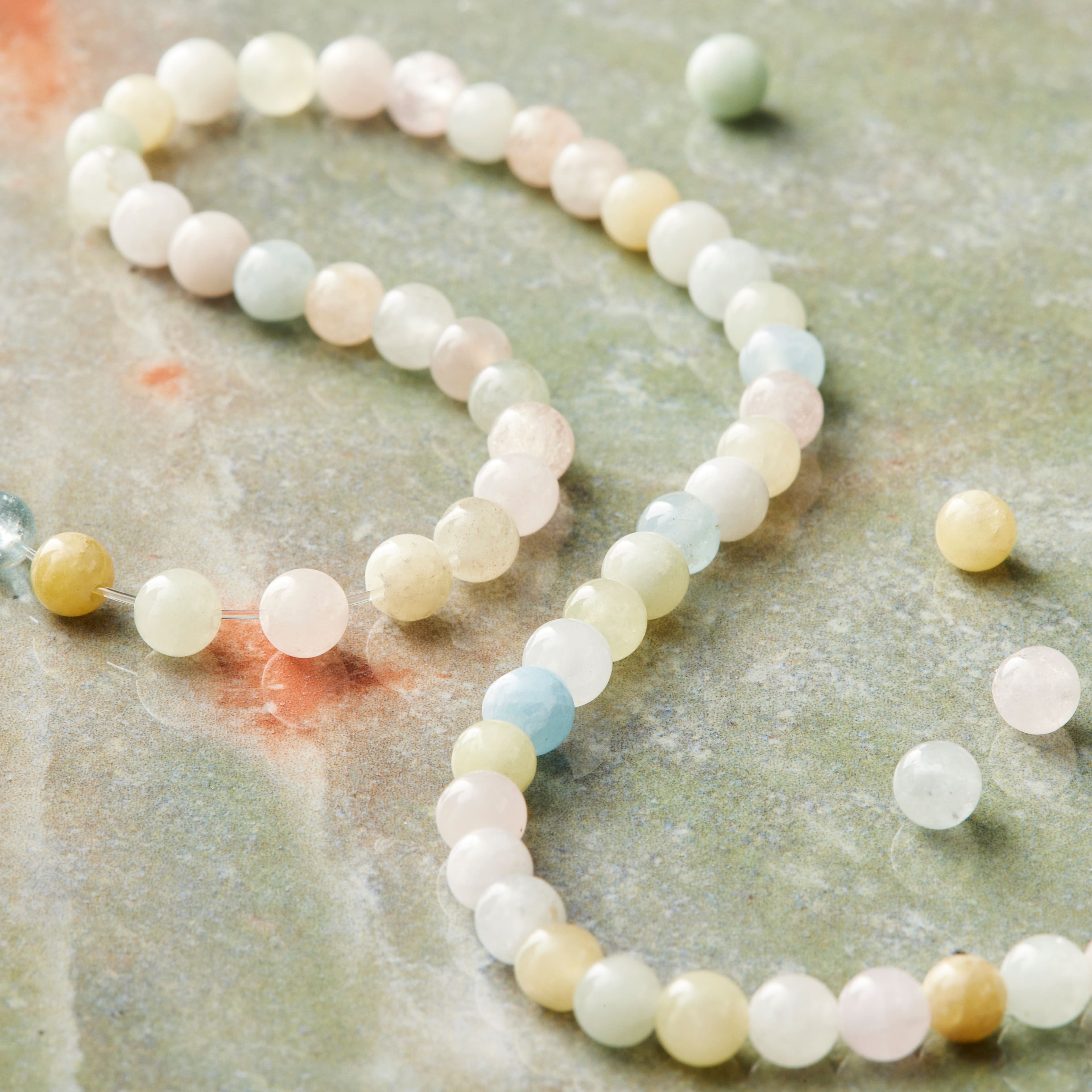 12 Pack: Morganite Round Beads, 4mm by Bead Landing™