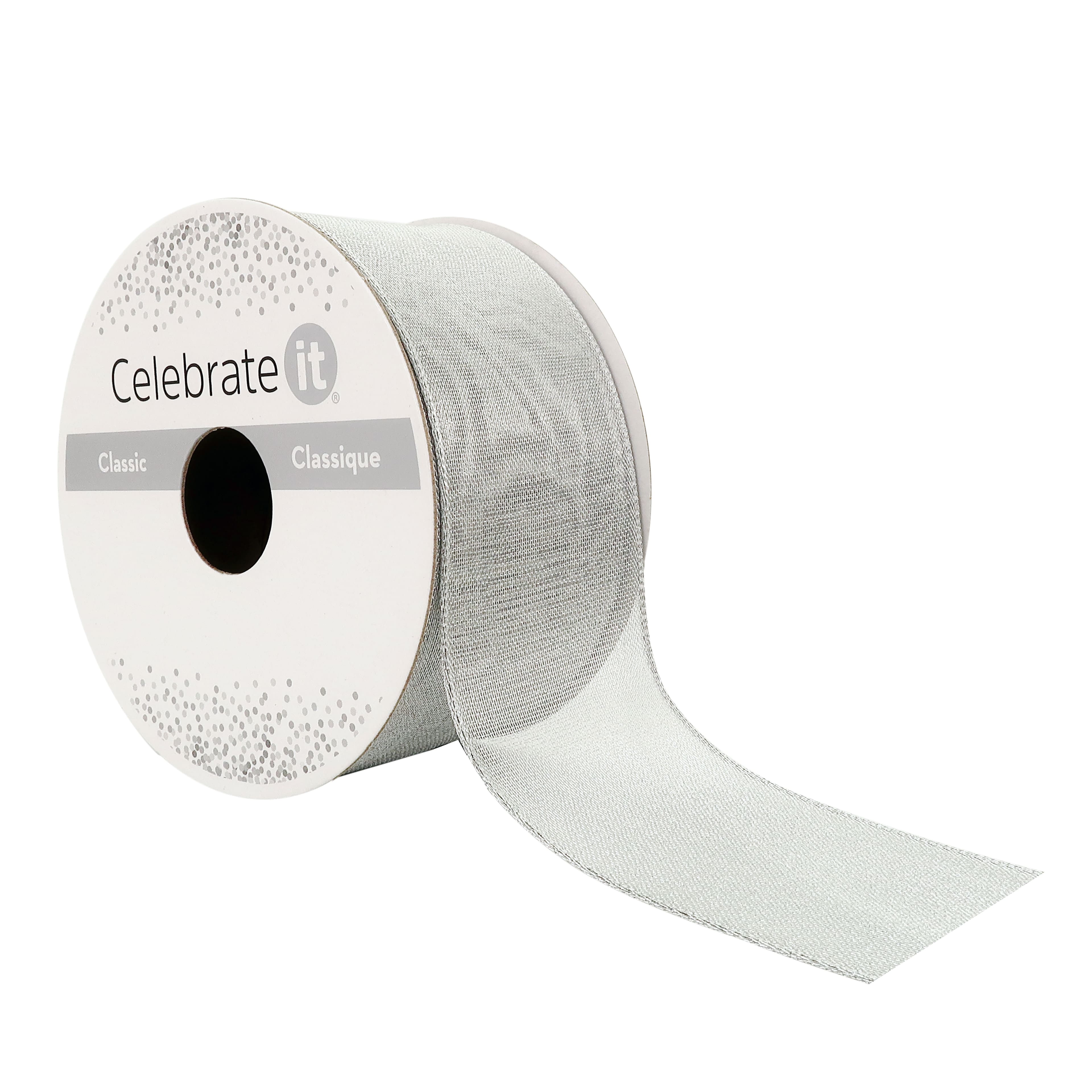 12 Pack: 1.5" x 3yd. Metallic Sheer Wired Ribbon by Celebrate It™