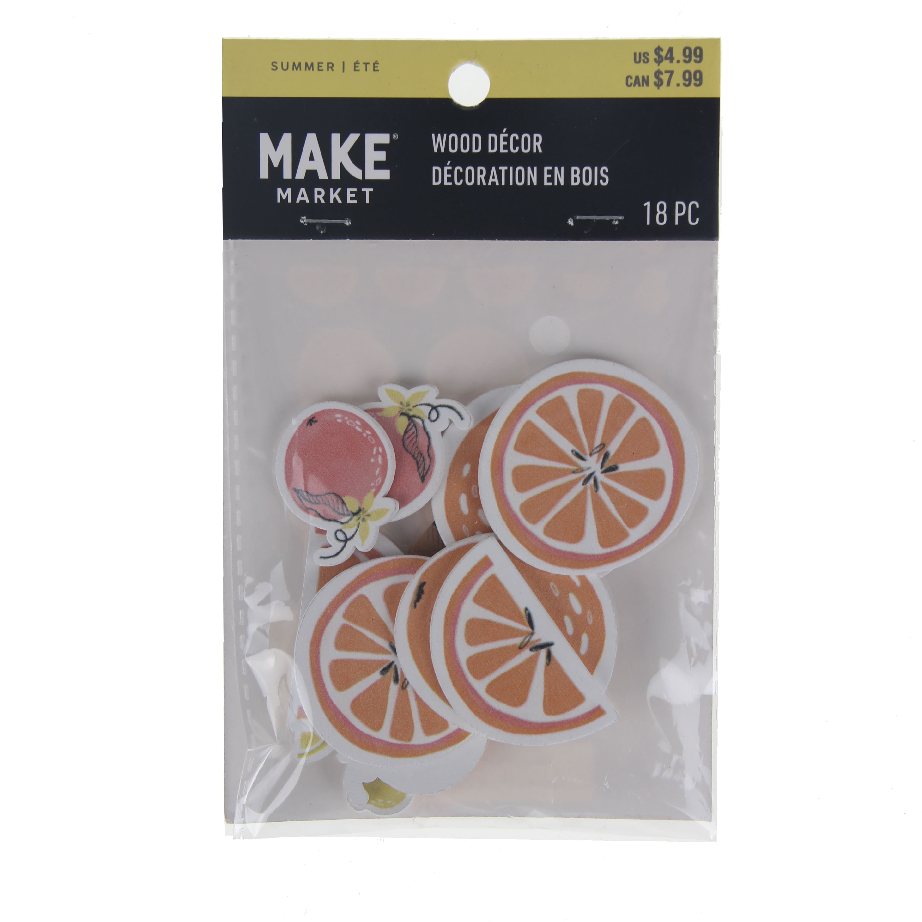 Citrus Finished Wood D&#xE9;cor Shapes by Make Market&#xAE;