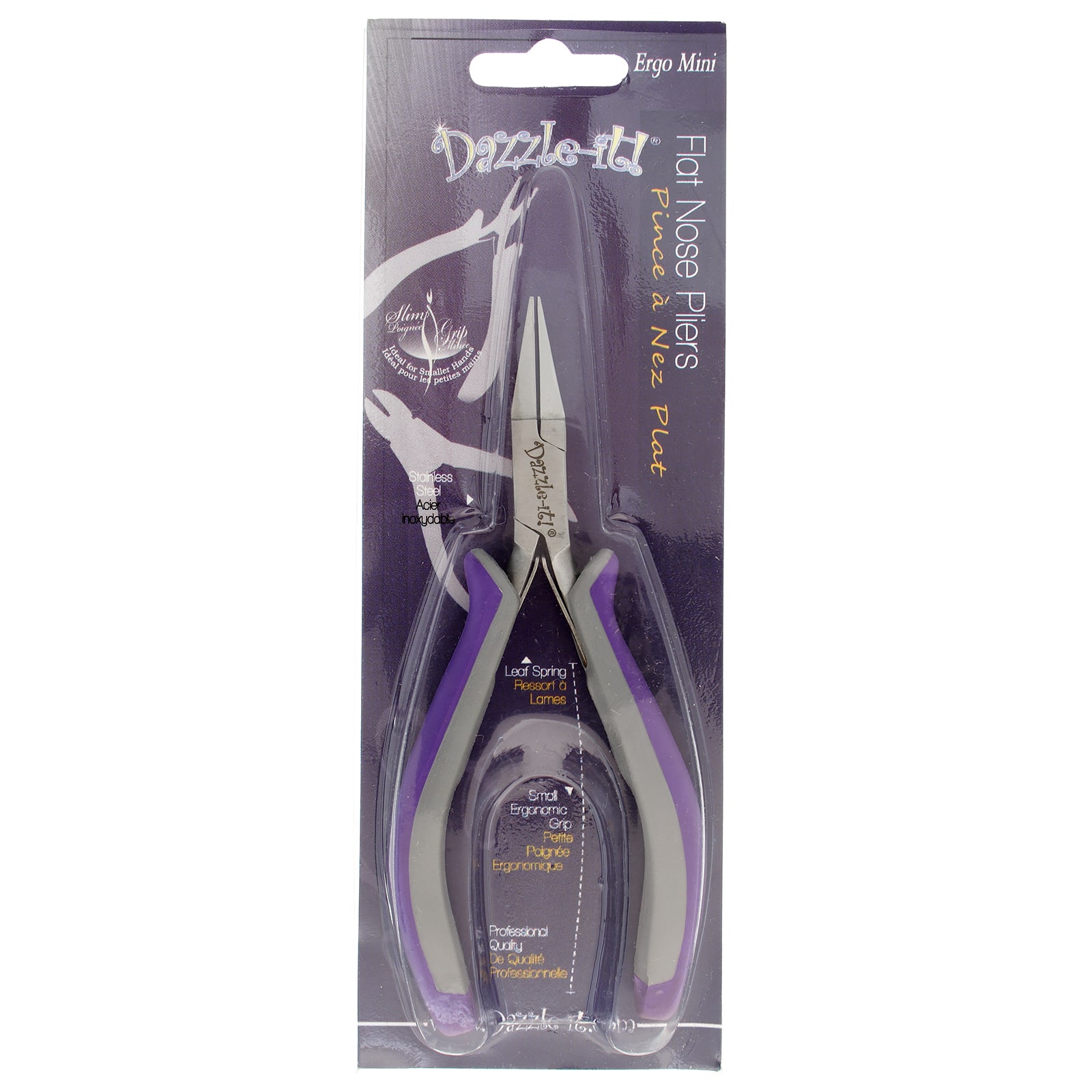 John Bead Ergo Minis 5&#x22; Multi Purpose Flat Nose Stainless Steel Jewelry Pliers