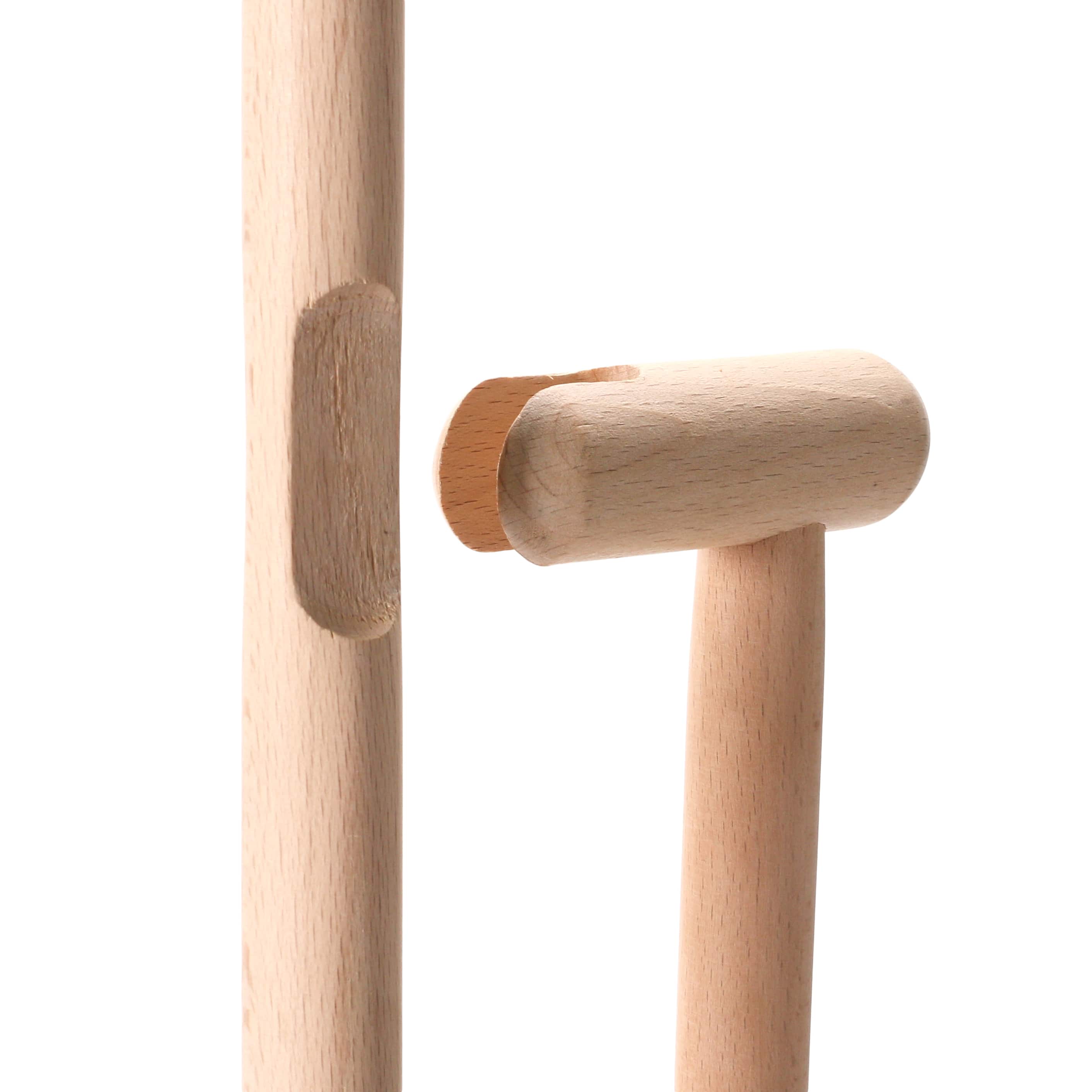 Hello Honey® Natural & Black Beech Wood Broom & Standing Metal Dust Pan Set