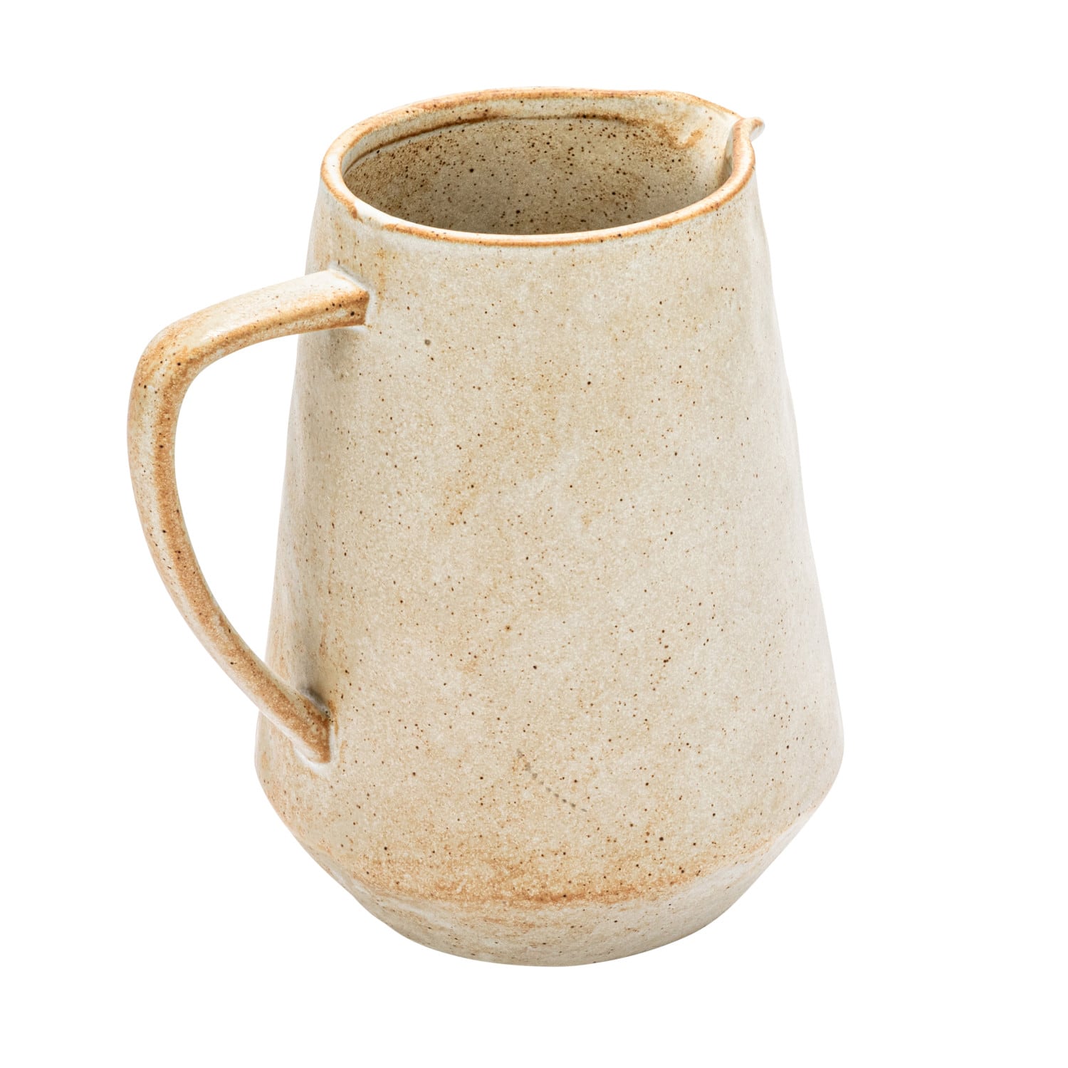 2.5qt. Cream Reactive Glaze Stoneware Pitcher