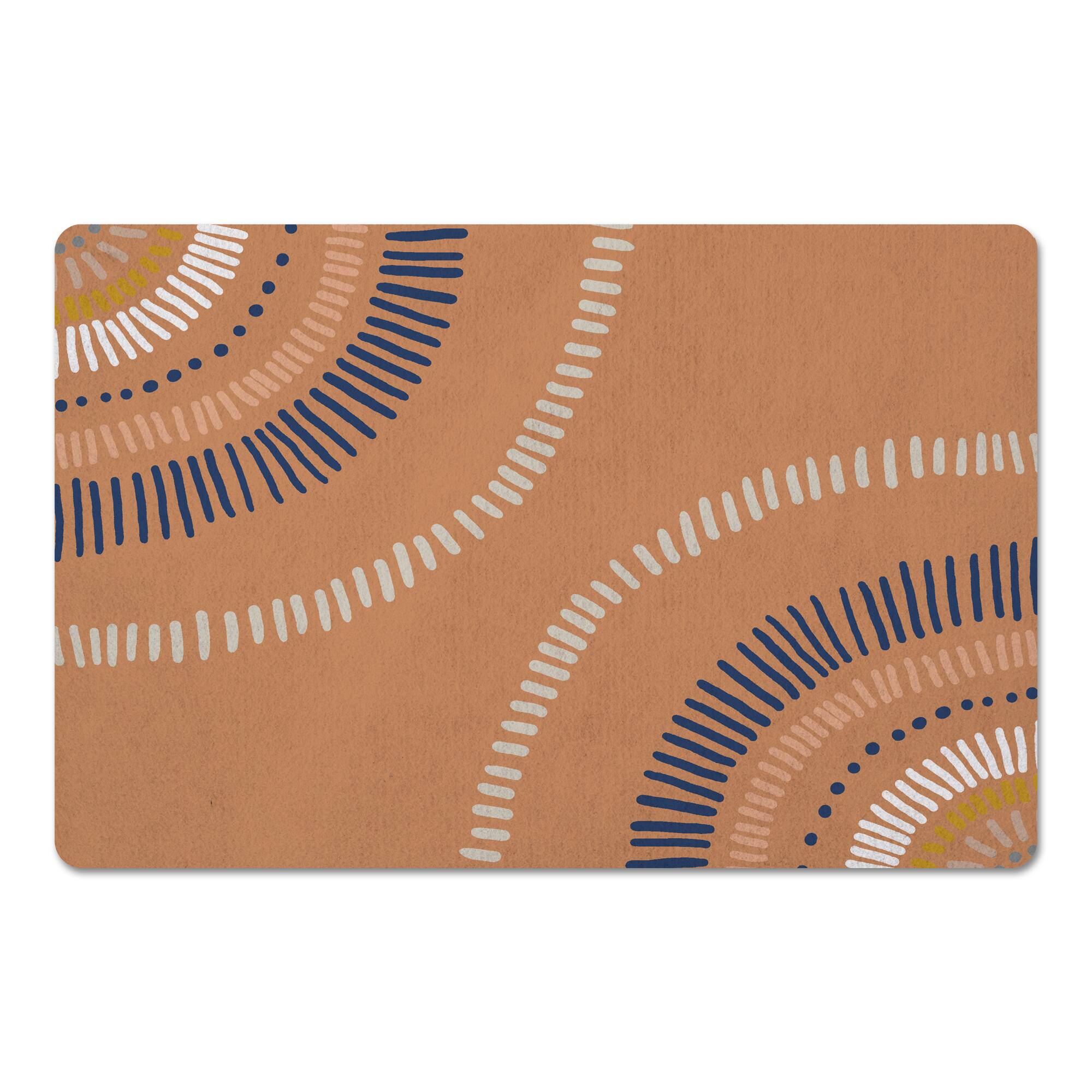 Earthtone Dashed Lines 27" x 18" Floor Mat
