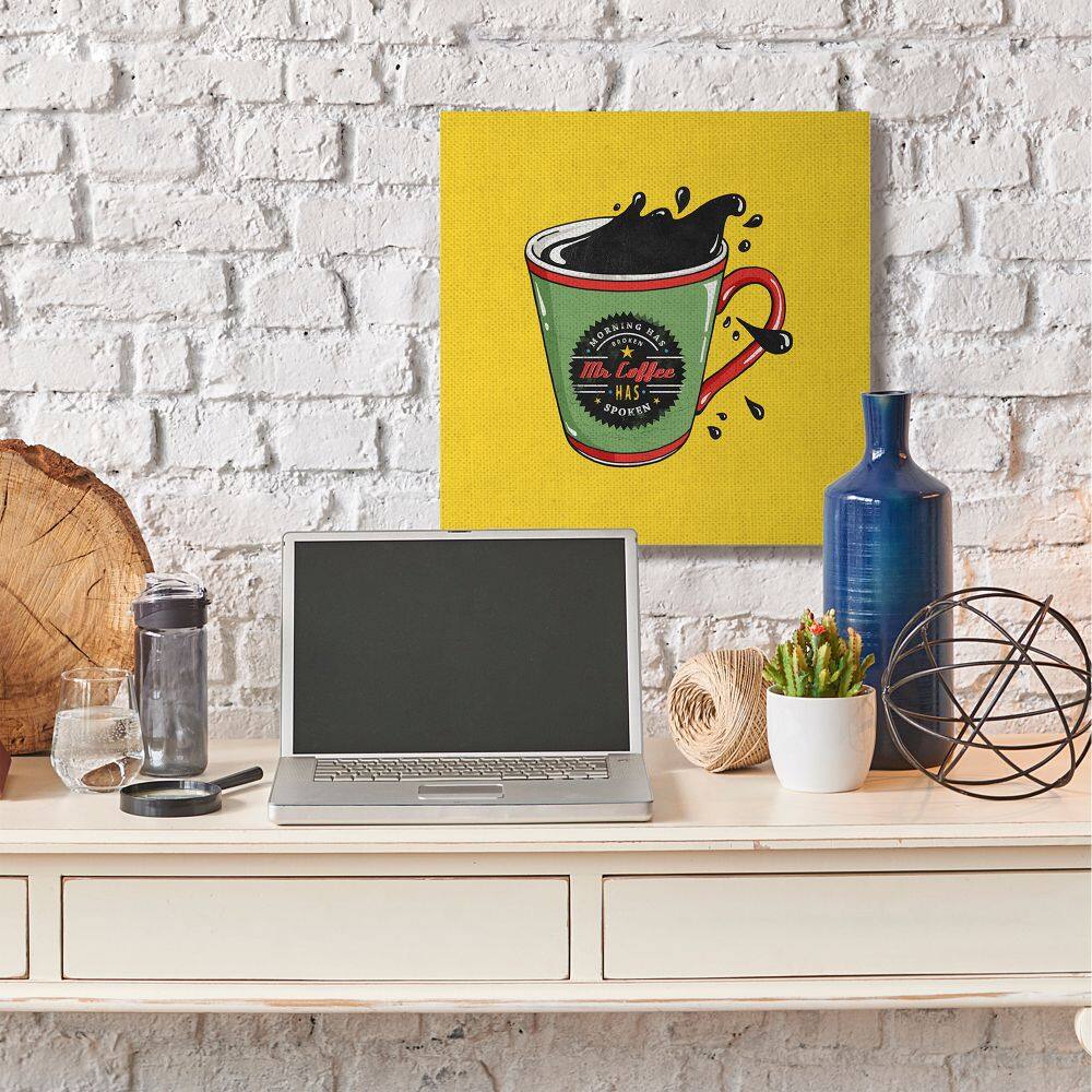 Stupell Industries Mr. Coffee Vintage Comic Book Canvas Wall Art