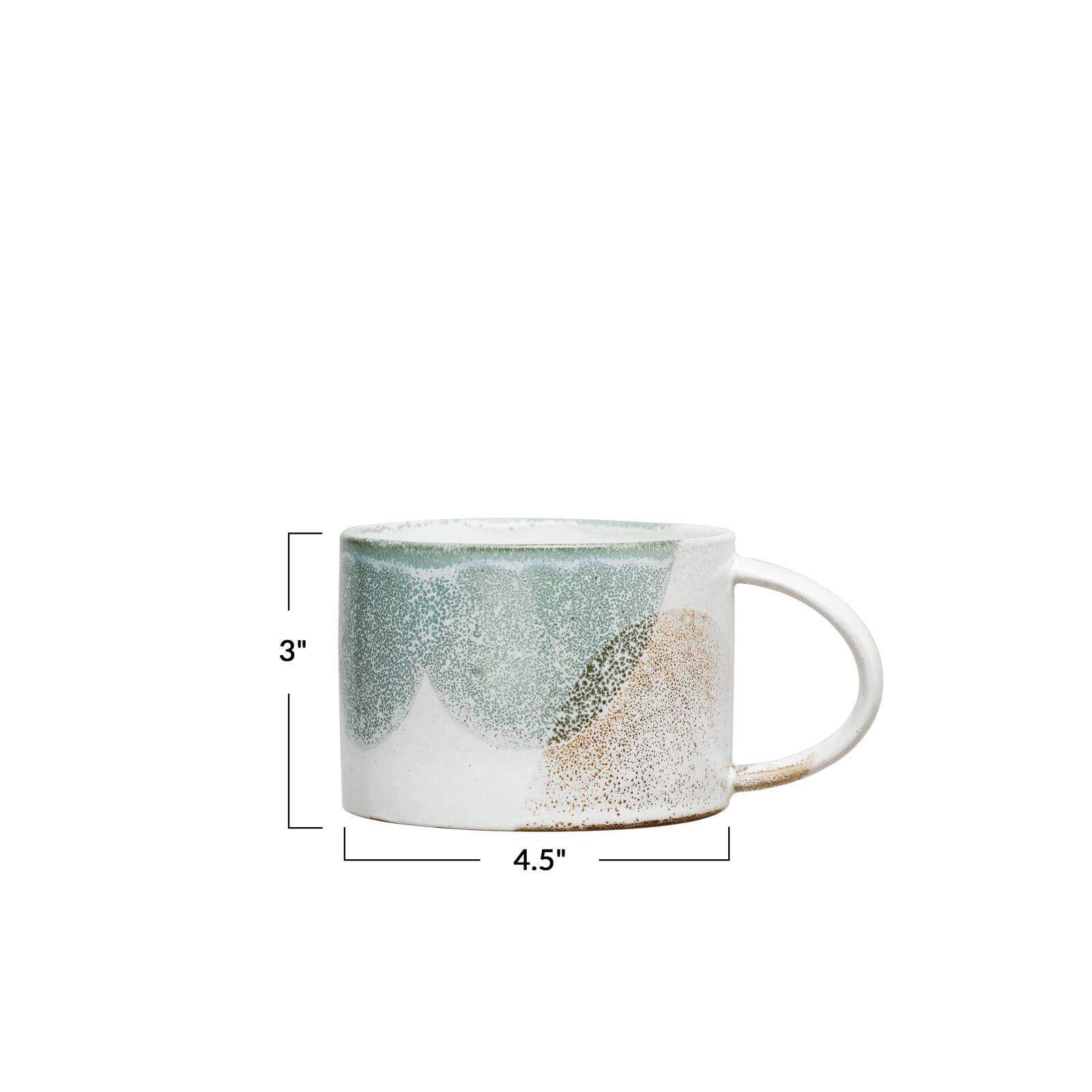 Hello Honey® 16oz. White & Green Serenity Duo Stoneware Mugs, 2ct.