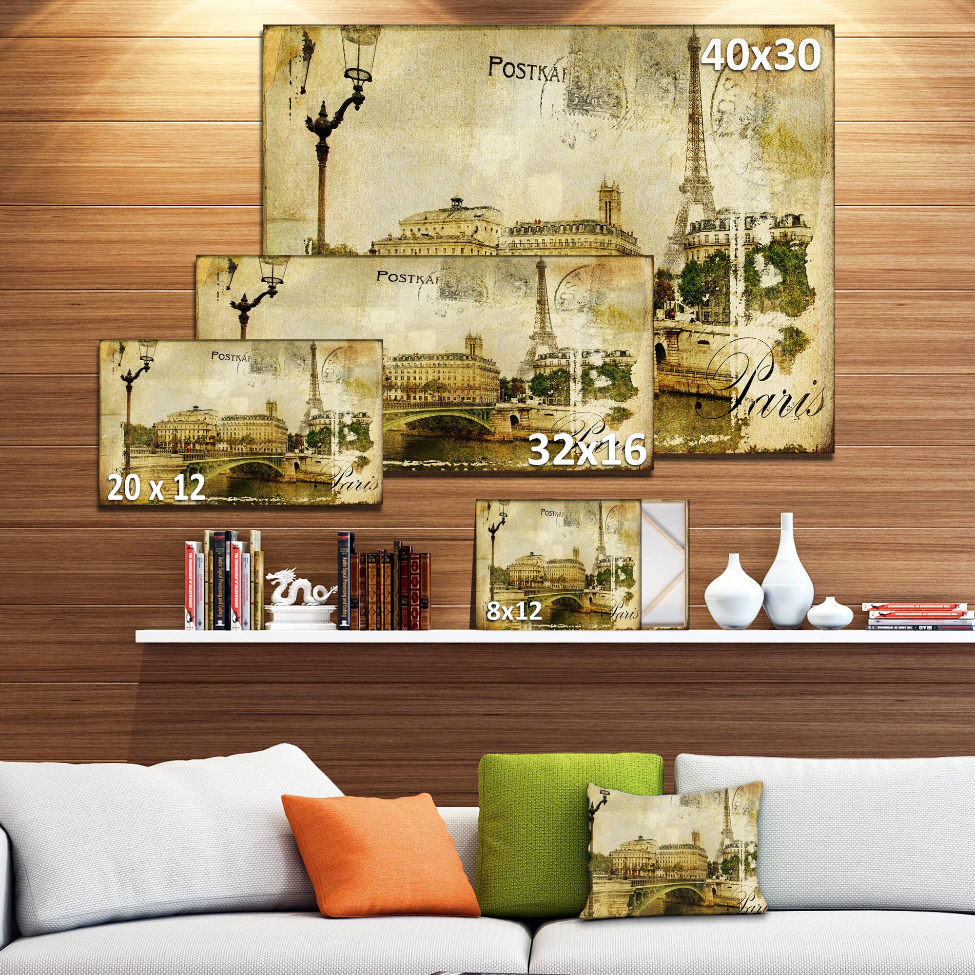 Designart - Vintage Paris - Abstract Cityscape Art