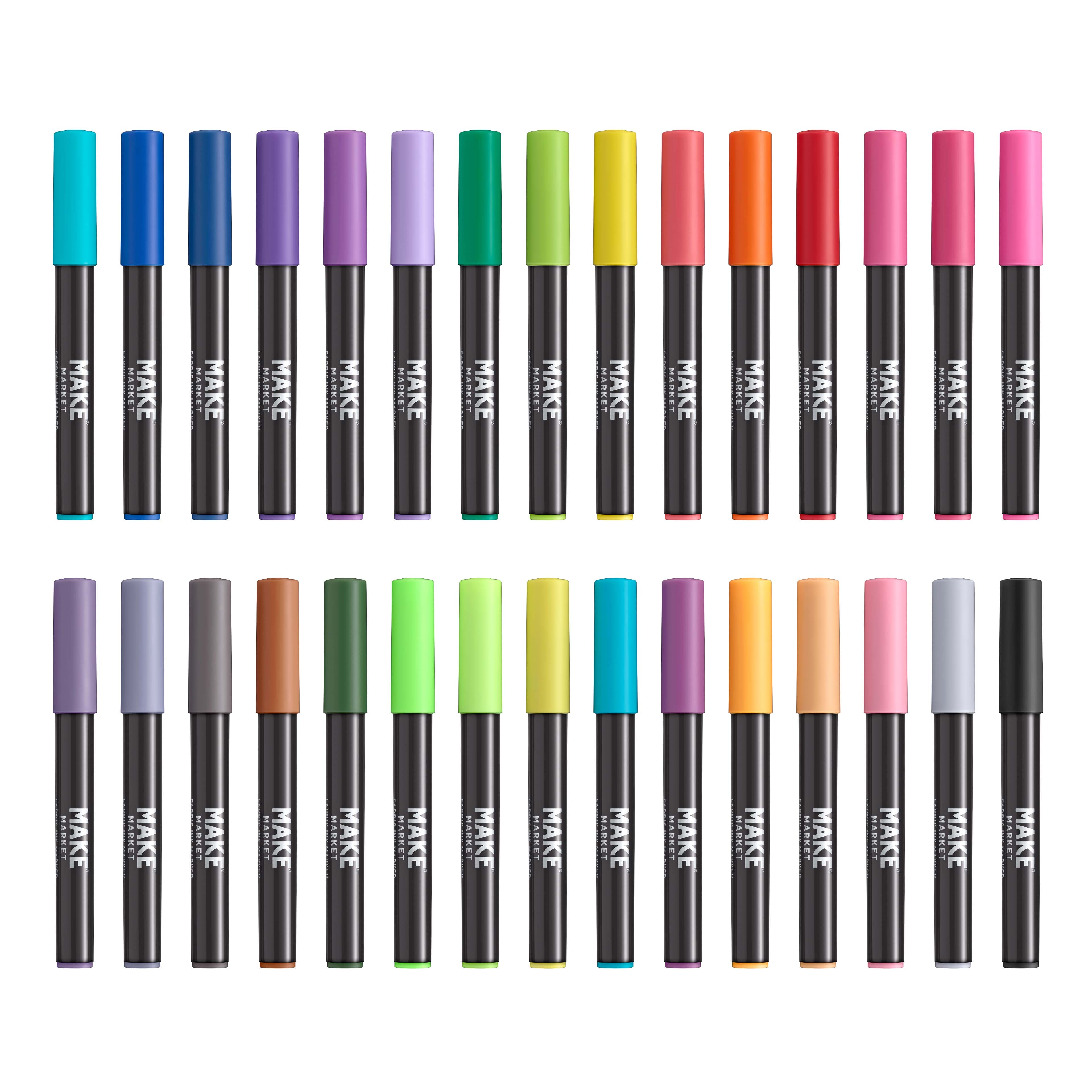 30 Colour Fabric Ink Marker Set by Make Market®