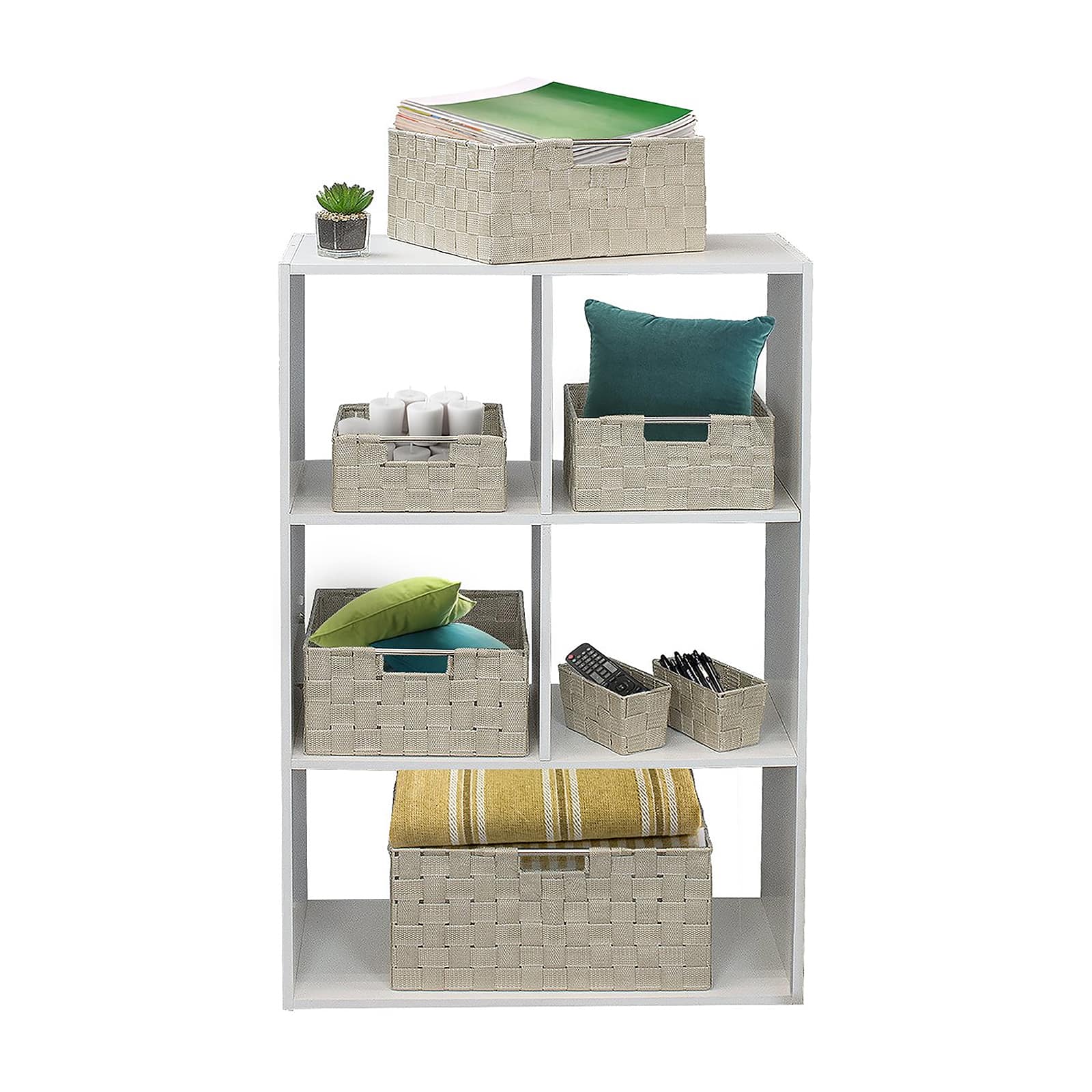 Sorbus 7-Piece Stackable Tote Basket Set with Handles