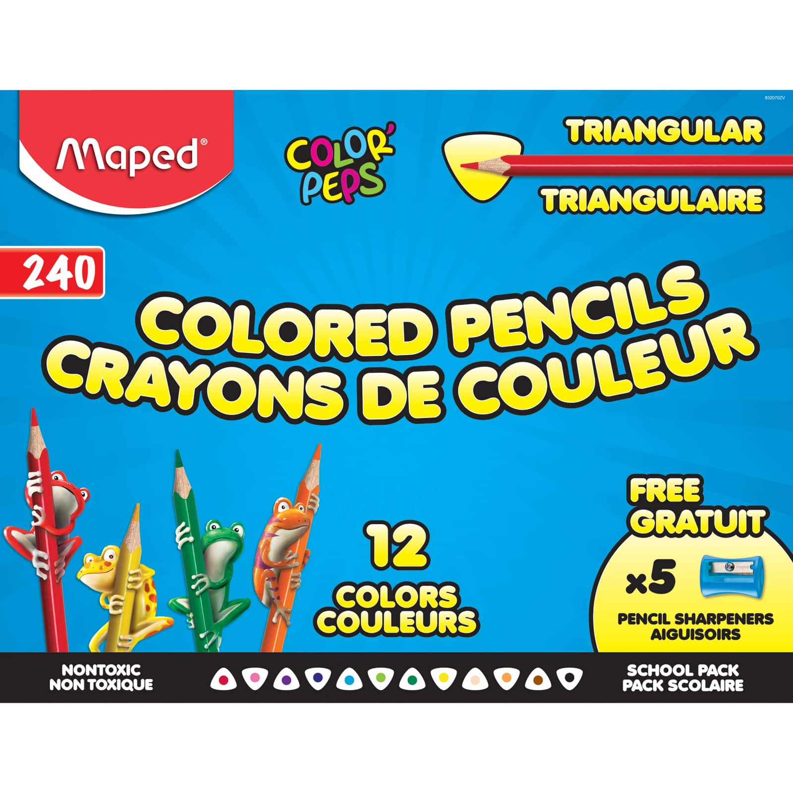 Maped&#xAE; Color&#x27;Peps 240 Triangular Colored Pencils School Pack