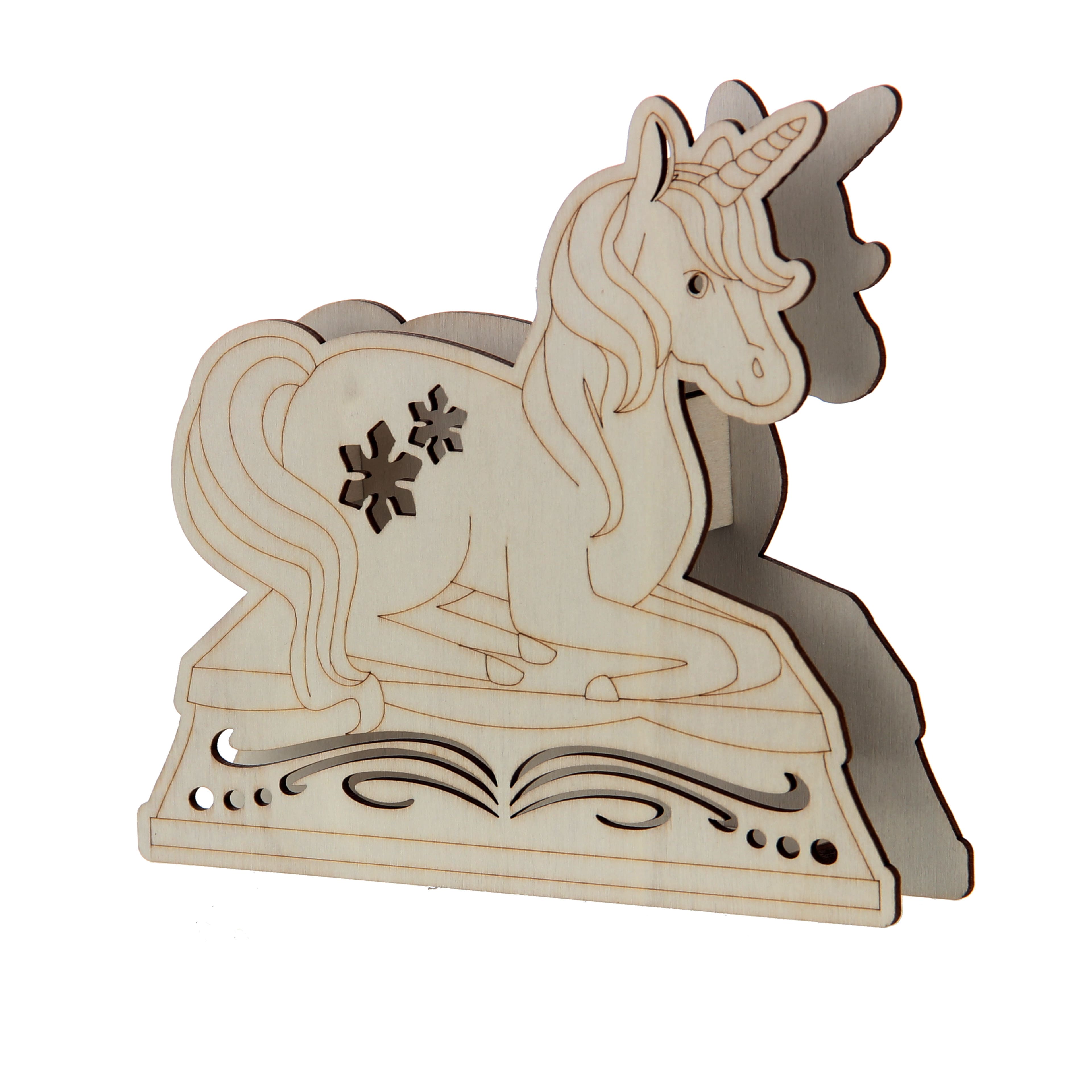 5.75&#x22; DIY Unicorn LED Wood D&#xE9;cor by Make Market&#xAE;
