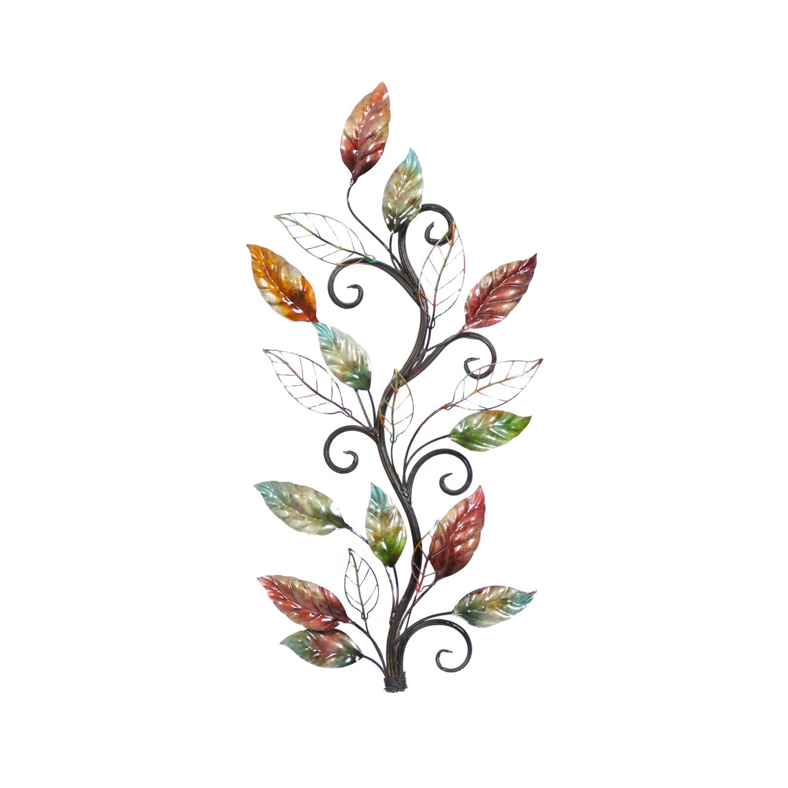 36" Multicolor Metal Traditional Floral Wall Décor