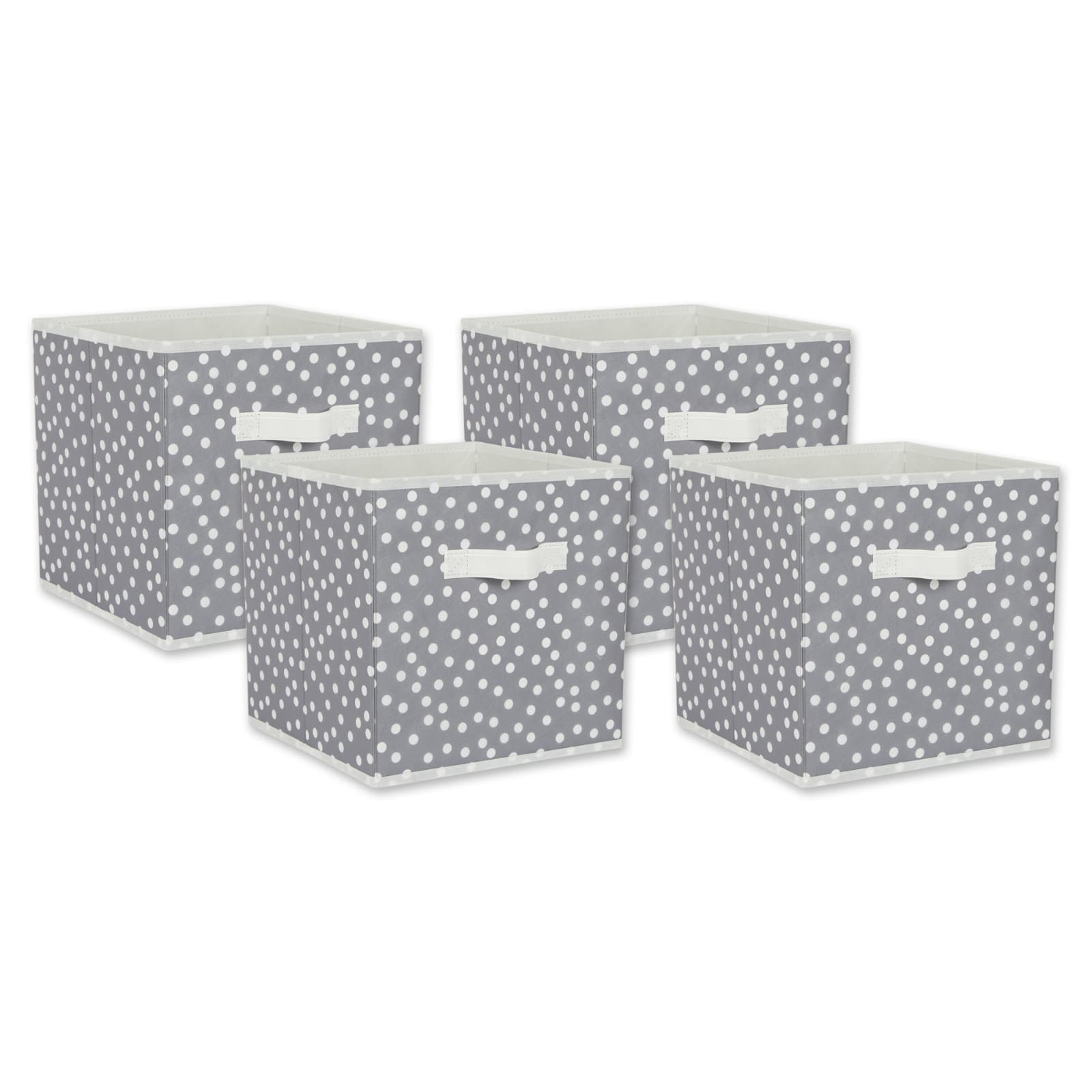 DII® 11" Nonwoven Polyester Small Dots Storage Cubes, 4ct.