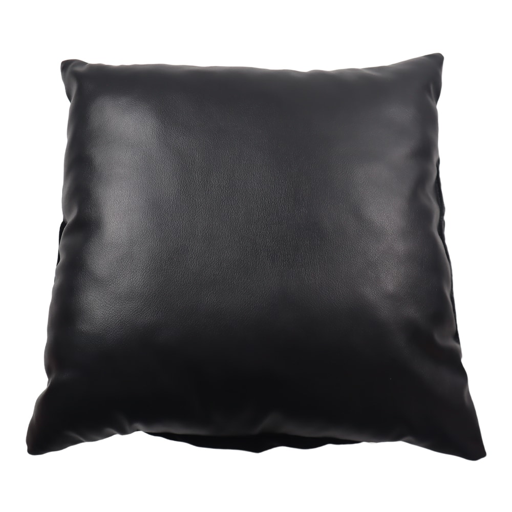 16&#x22; Black Faux Leather &#x26; Velvet Bow Throw Pillow by Ashland&#xAE;