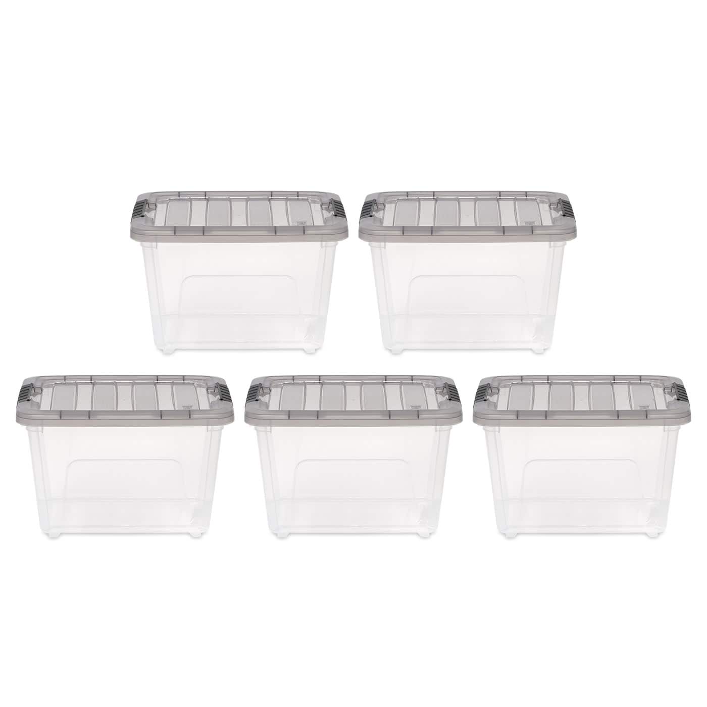 IRIS Stack & Pull Clear Plastic Storage Boxes with Gray Lid | Michaels