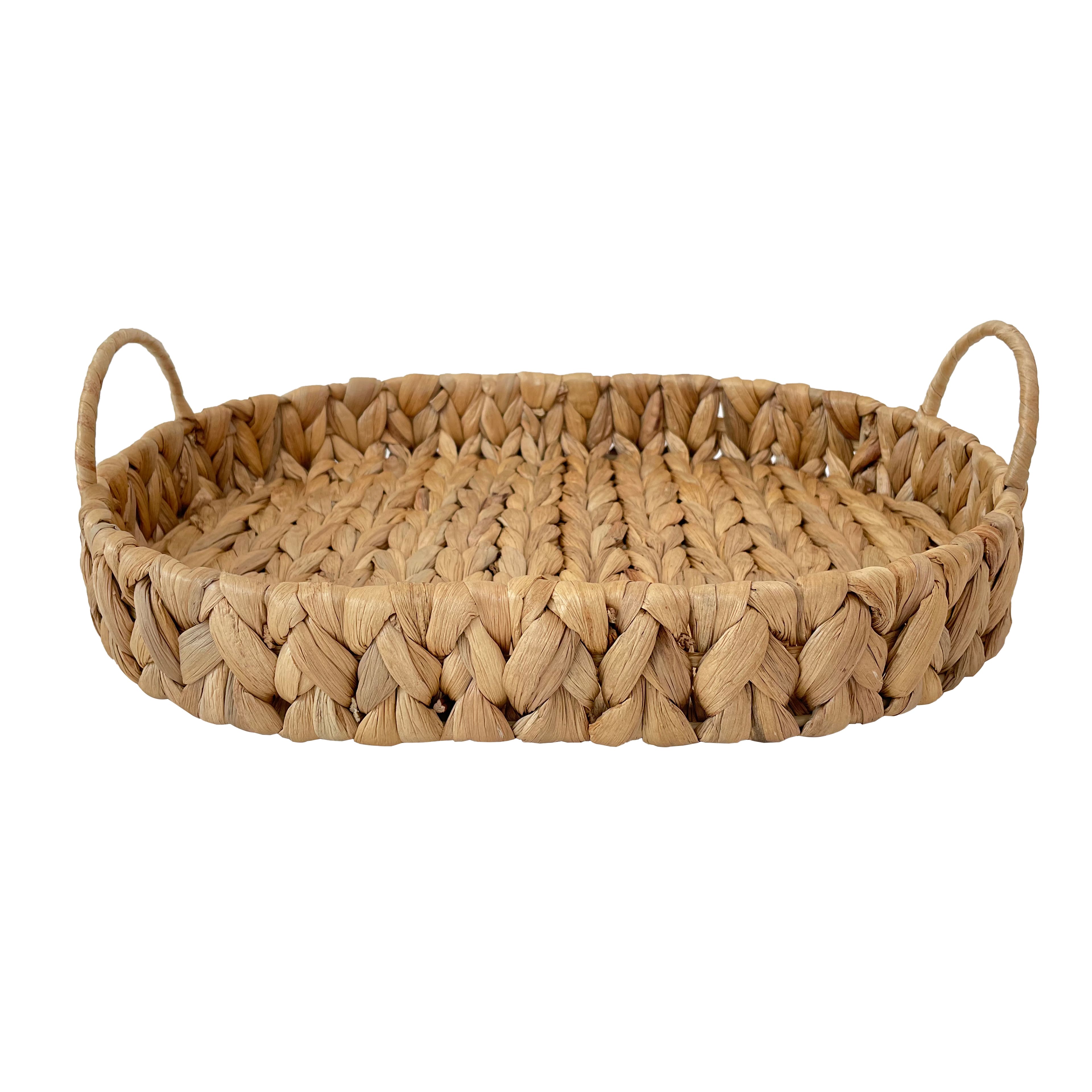 Natural Oval Woven Water Hyacinth Decorative Tray by Ashland
