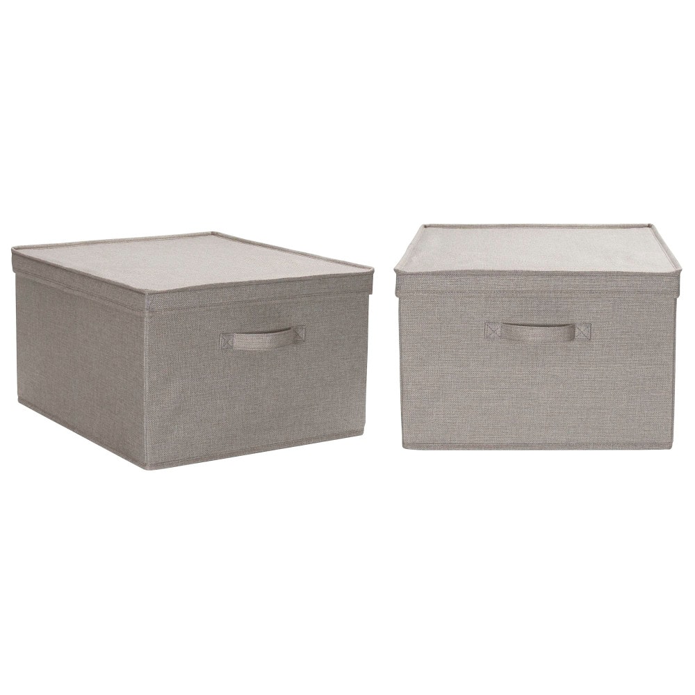 Household Essentials Fabric Storage Bin with Lid, 2ct.