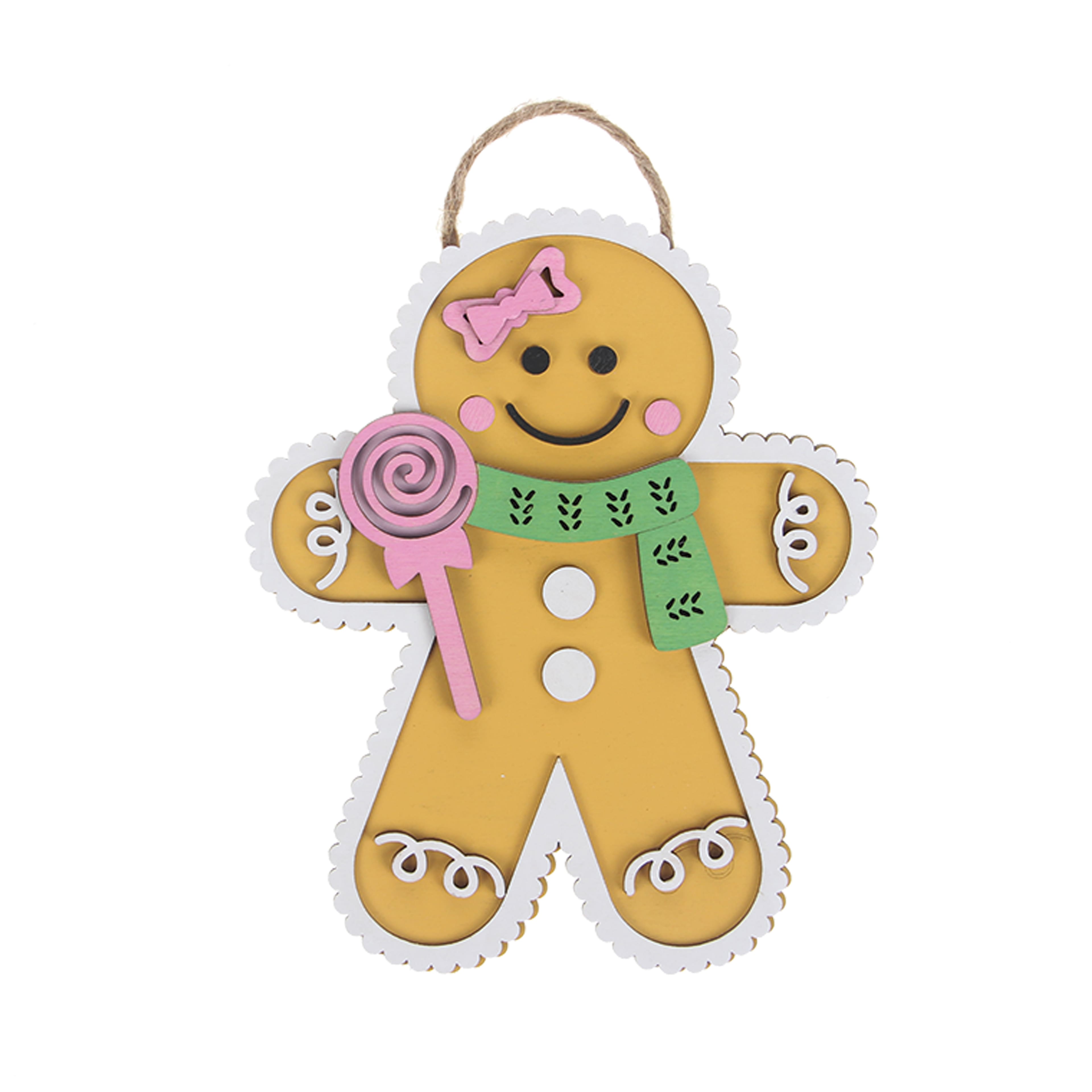 6&#x22; Gingerbread Plaque DIY Wood D&#xE9;cor Kit by Make Market&#xAE;