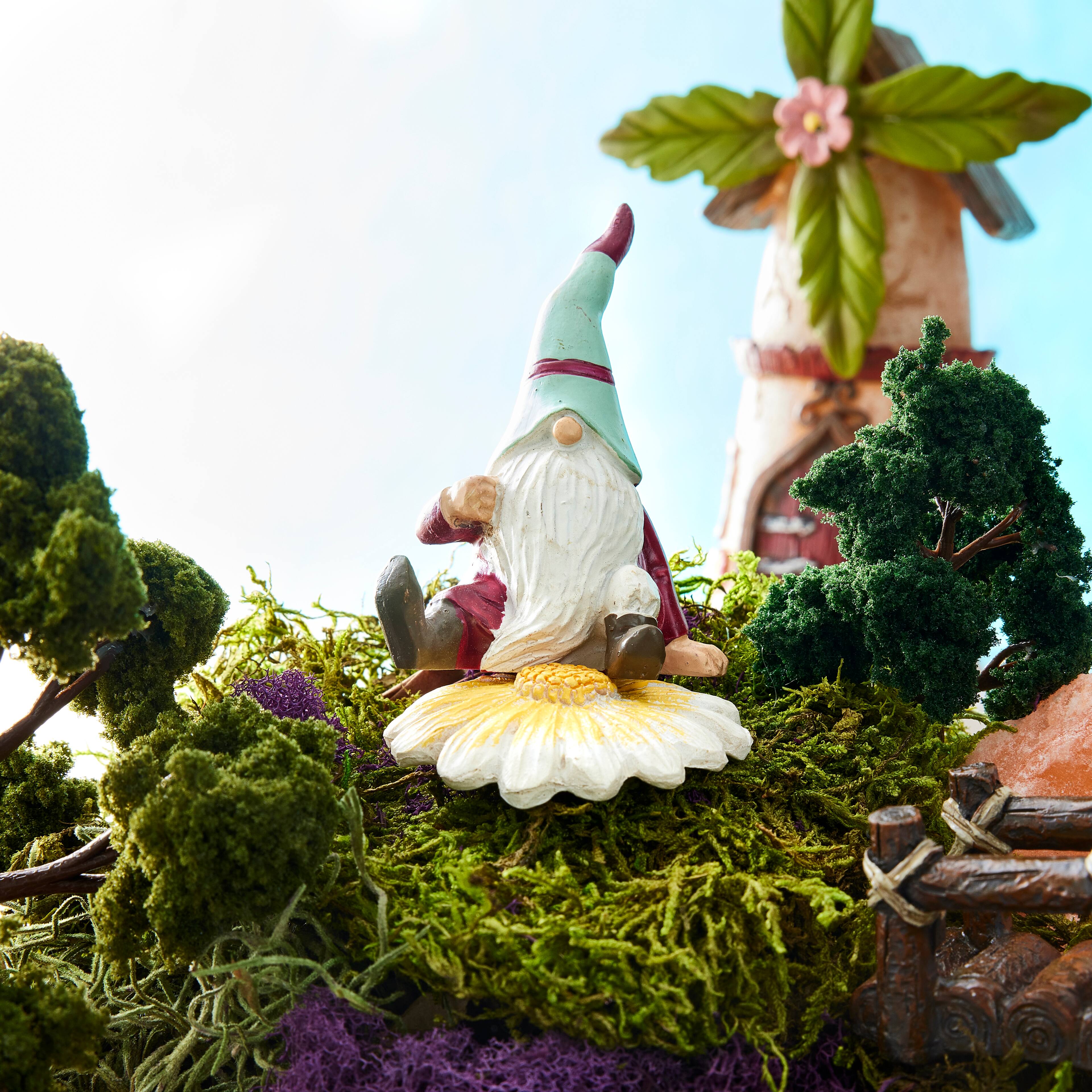12 Pack: Mini Gnome with Flower Umbrella by Make Market&#xAE;