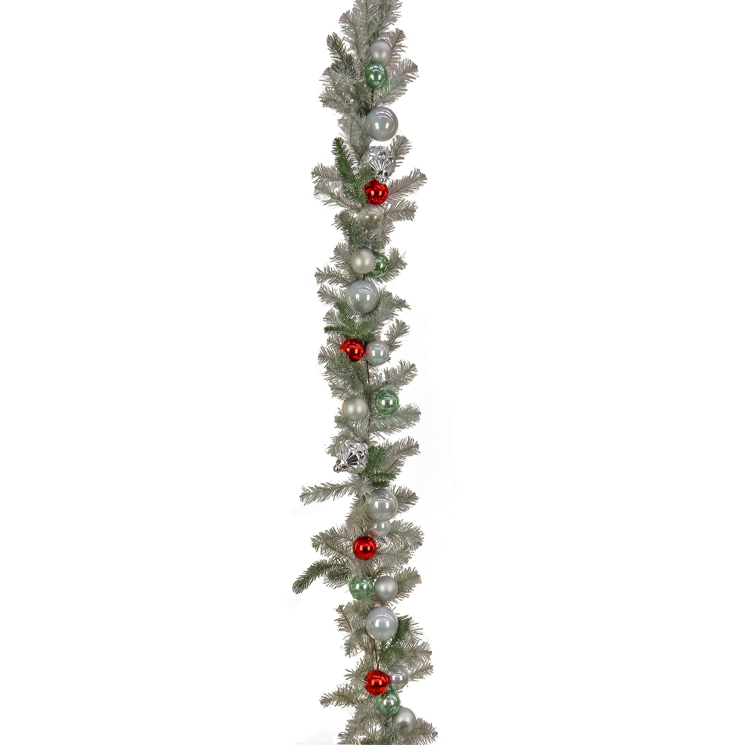 9ft. Christmas Be Merry Trimmed Silver Garland, 75 Pure White LED Lights