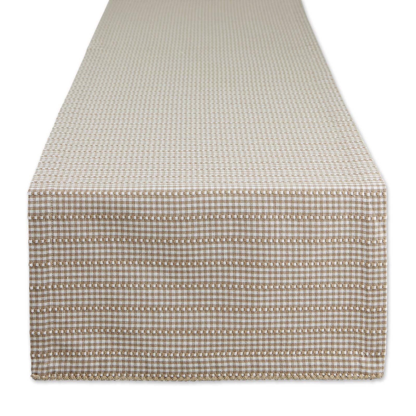 DII&#xAE; 108&#x22; Stone Farmhouse Gingham Table Runner