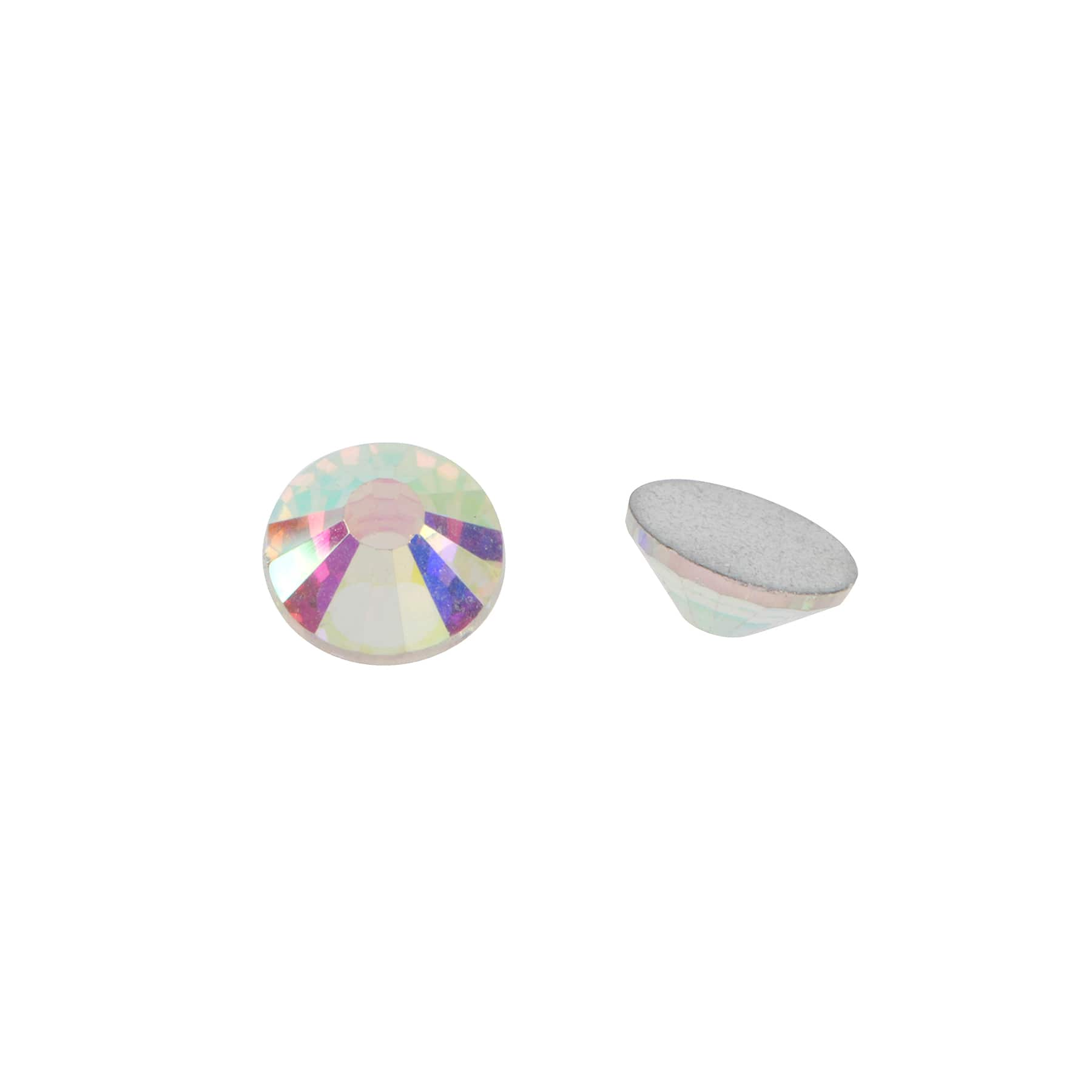 SS38 Clear Aurora Borealis Round Flatback Glass Rhinestones, 432ct. by Bead Leading&#x2122;