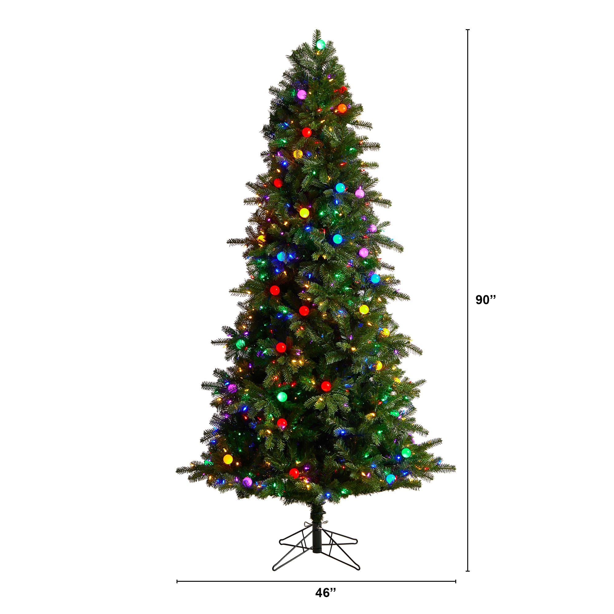 7.5ft. Pre-Lit Montana Mountain Fir Artificial Christmas Tree, Multicolor LED Lights