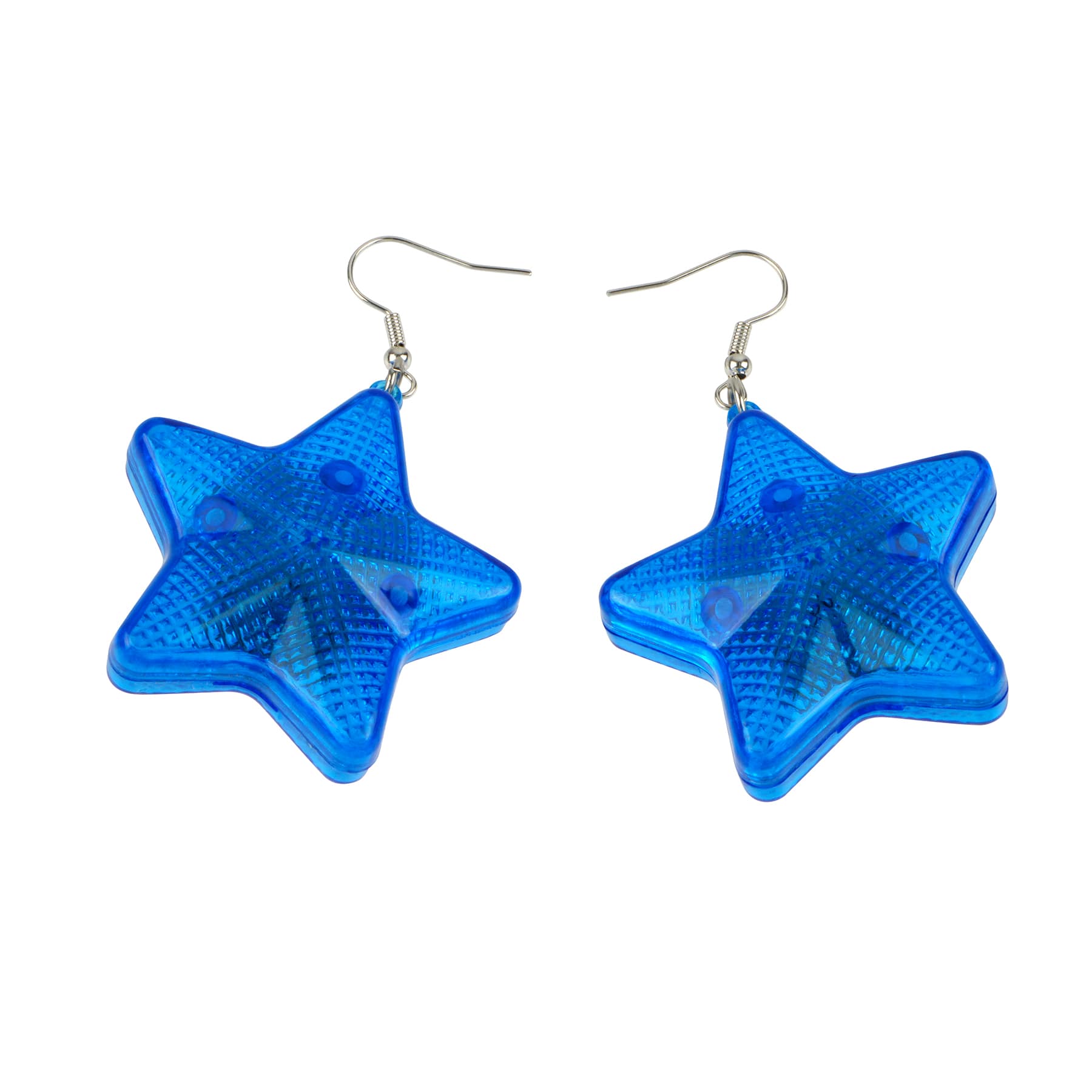 Red, White &#x26; Blue Light-Up Blue Star Earrings by Celebrate It&#x2122;