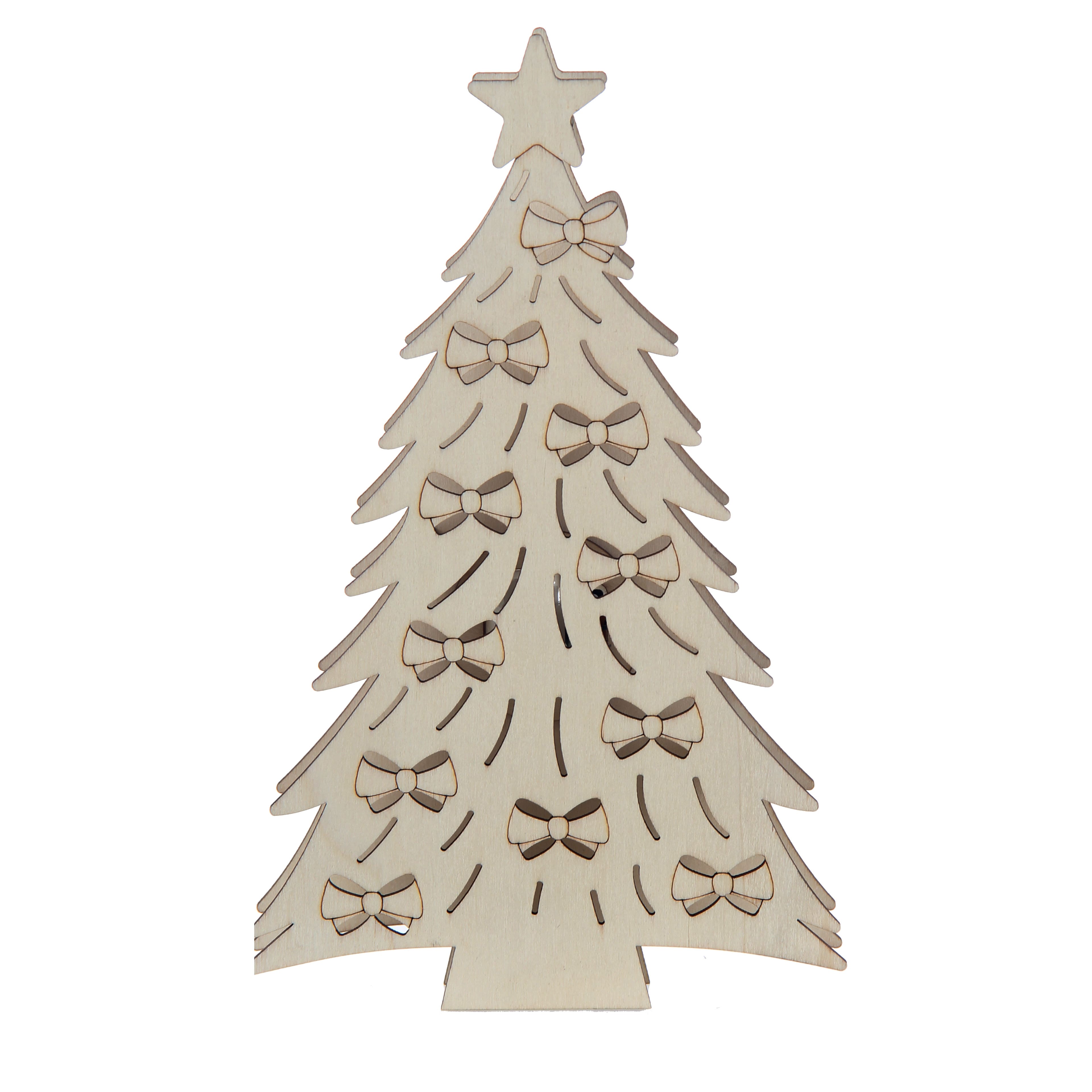8.75&#x22; DIY Christmas Tree LED Wood D&#xE9;cor by Make Market&#xAE;