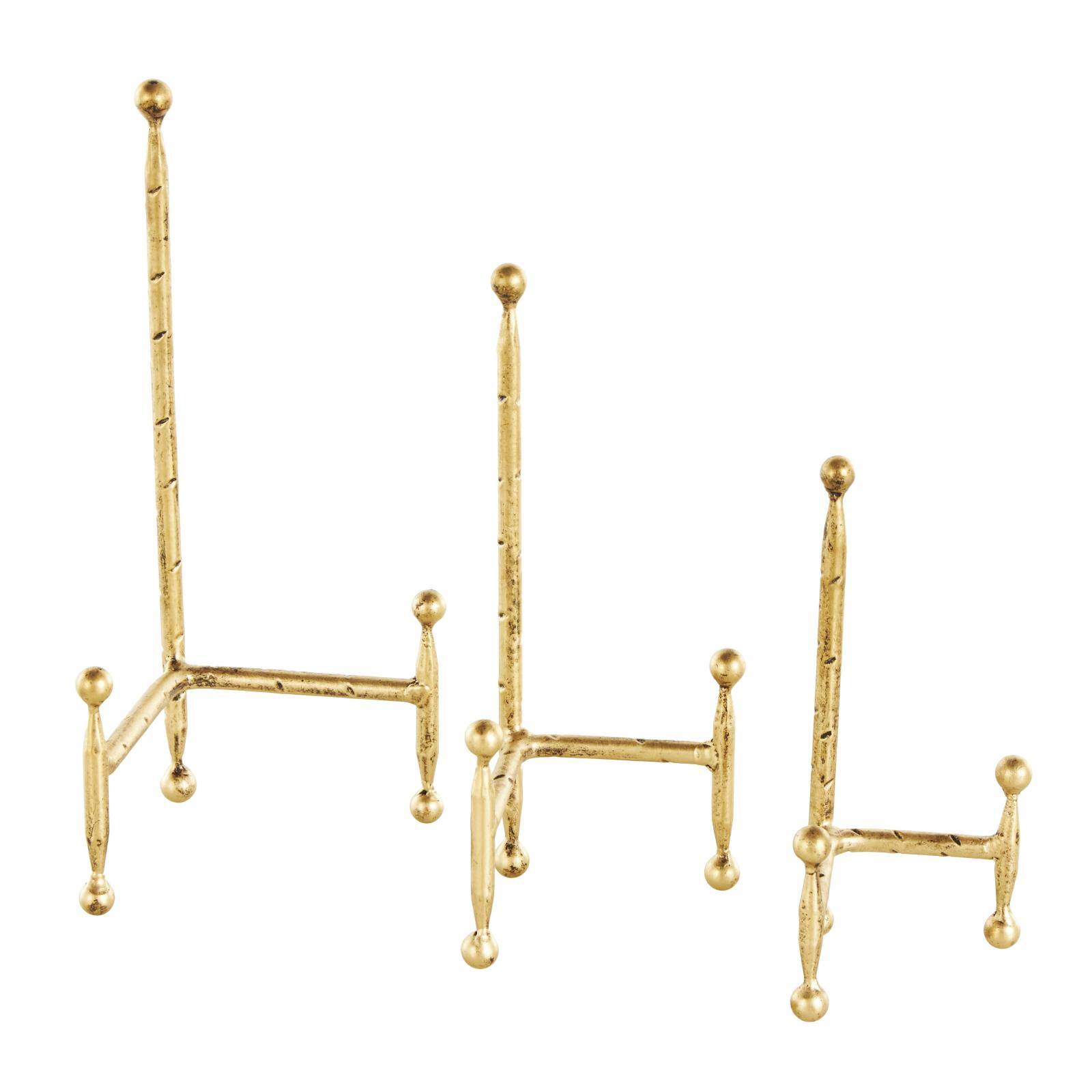 Gold Metal Slim Display Easel with Ball Accent Set