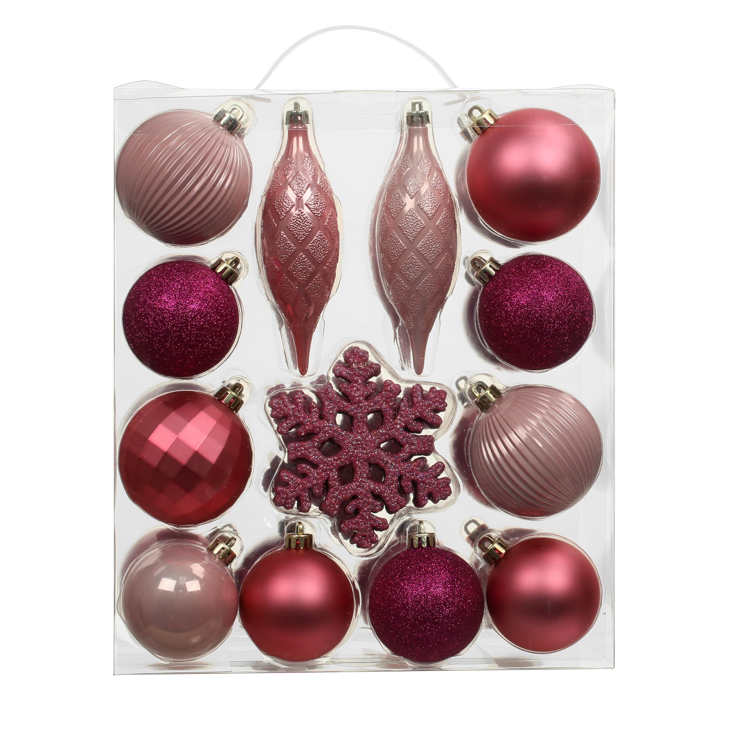 34 Pack Ball, Finial, &#x26; Snowflake Shatterproof Ornaments by Ashland&#xAE;