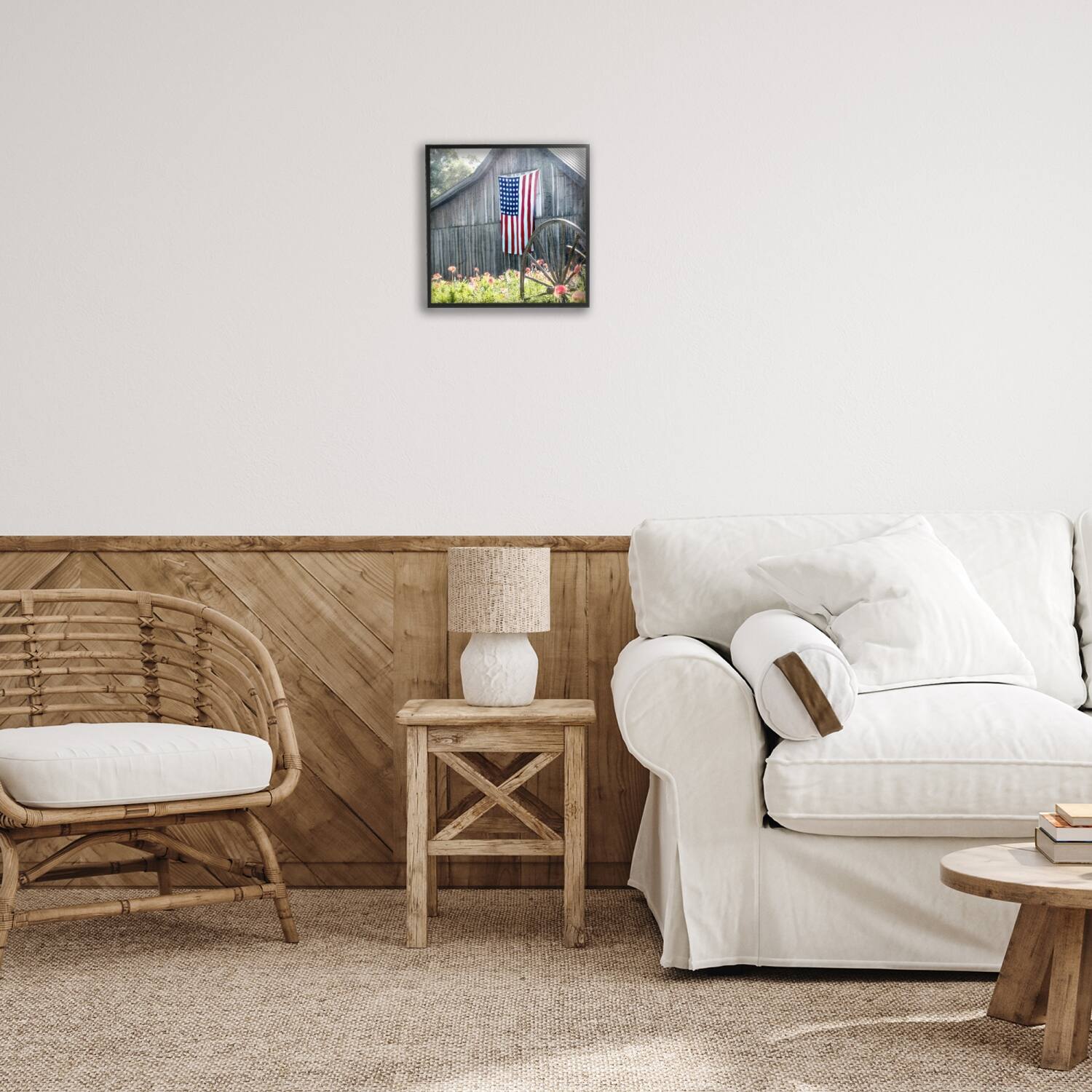 Stupell Industries Americana Barn Floral Farmland Framed Giclee Art