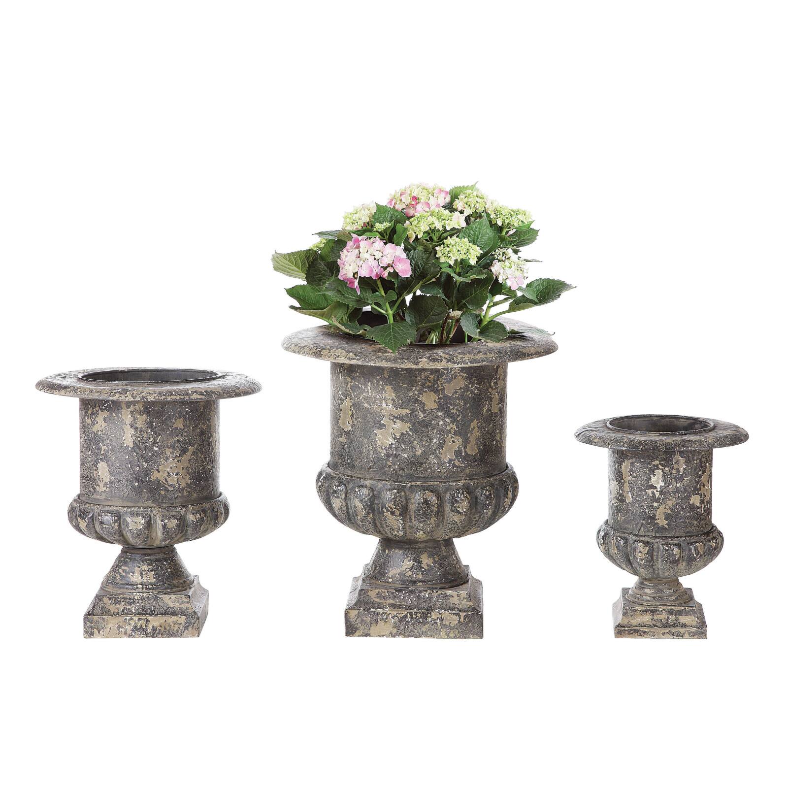 Hello Honey® Distressed Black Metal Planters Set