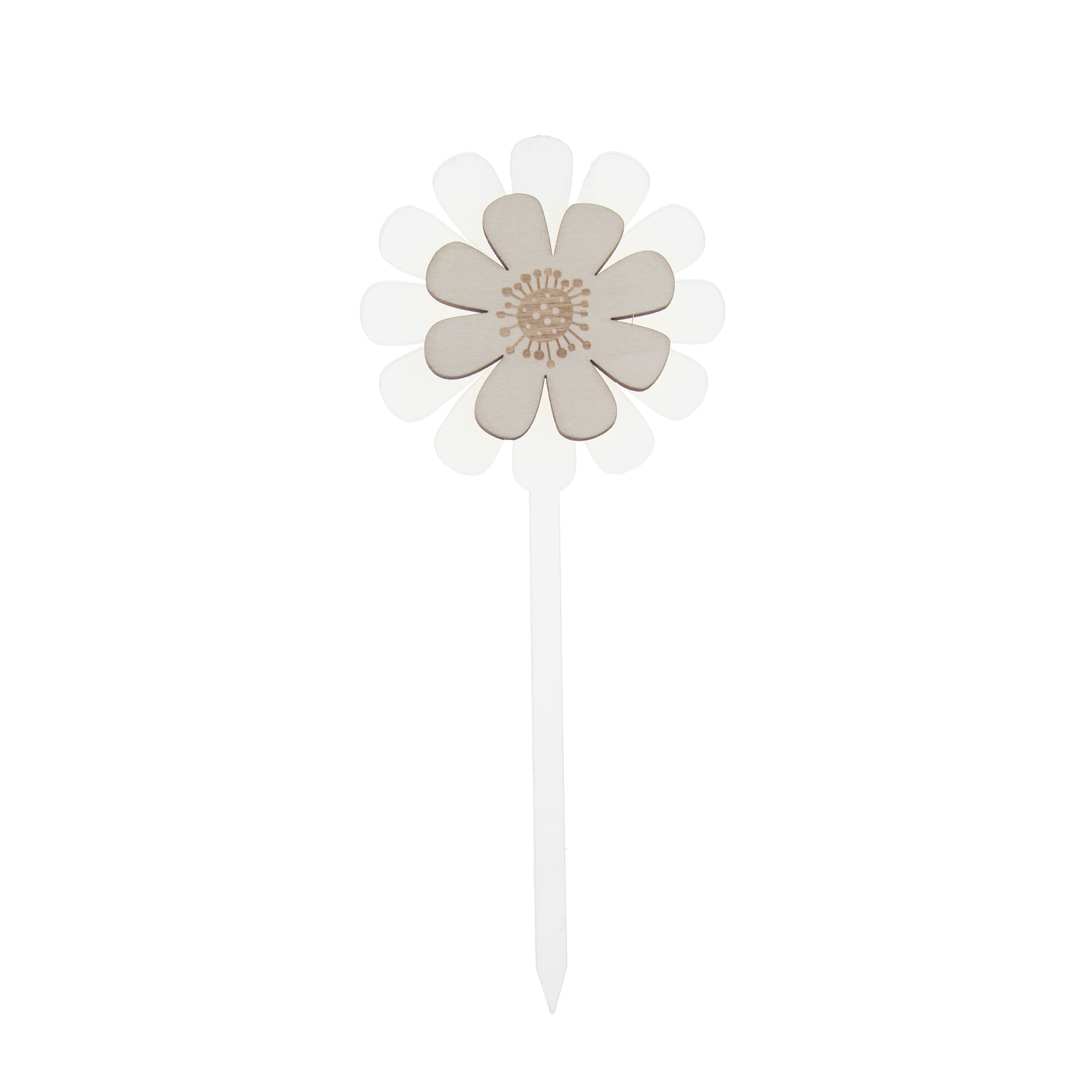 7.5&#x22; Unfinished Plywood &#x26; Acrylic Flower Plant Pick by Make Market&#xAE;