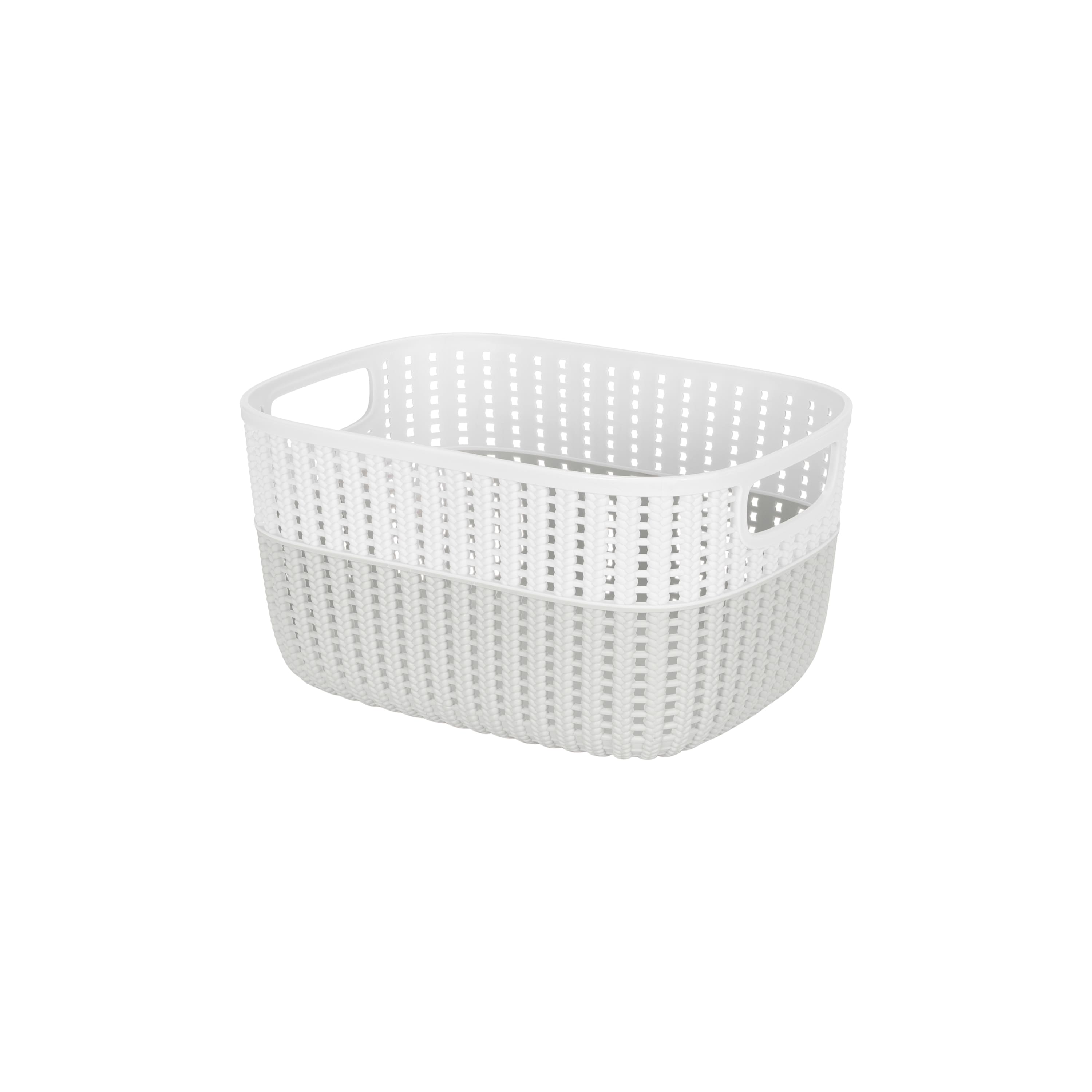 Simplify Medium Heather Gray 2-Tone Decorative Storage Basket