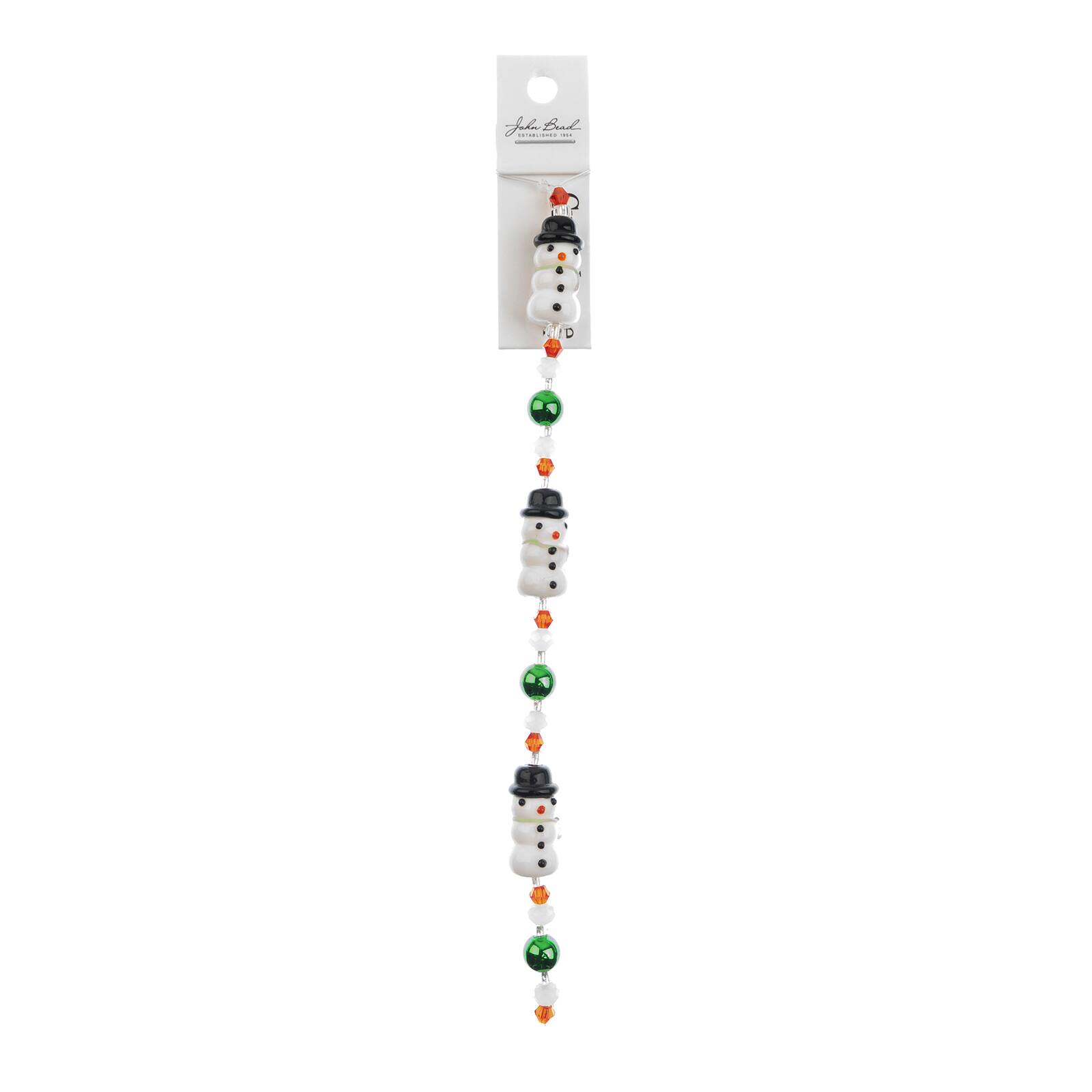Crystal Lane DIY 7" Lampwork Designer Holiday Glass Bead Strand