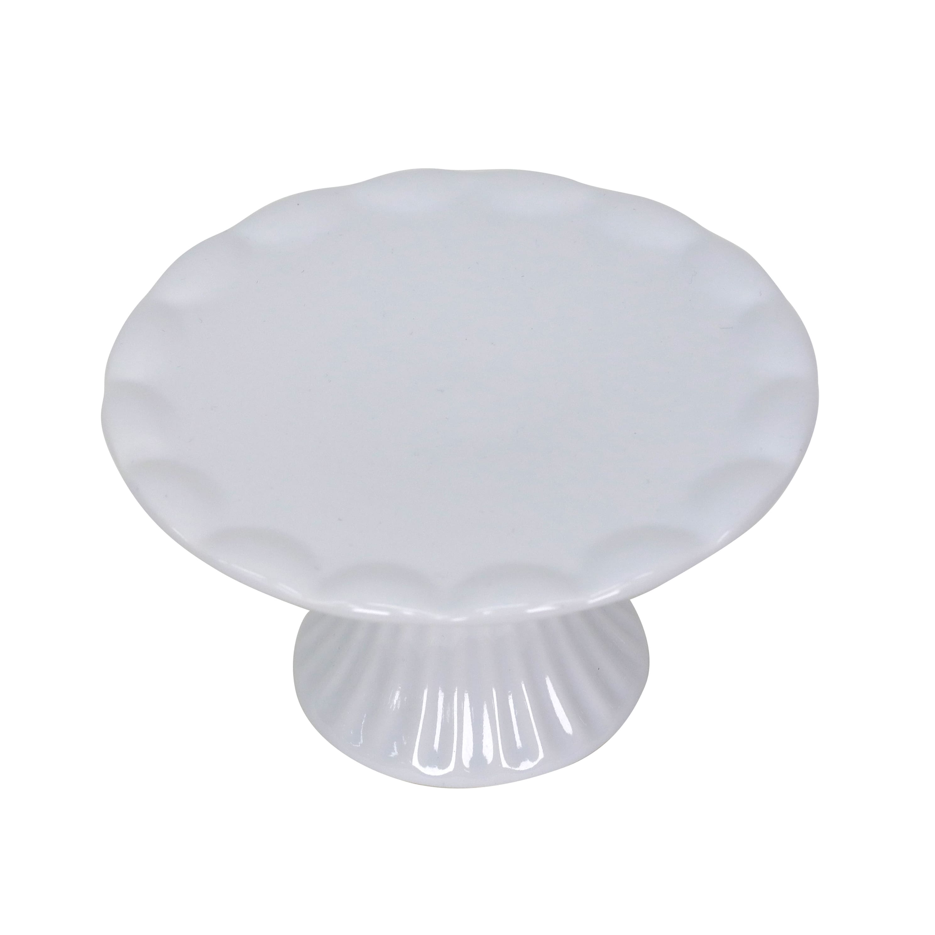 4.5&#x22; White Stoneware Cake Stand by Ashland&#xAE;