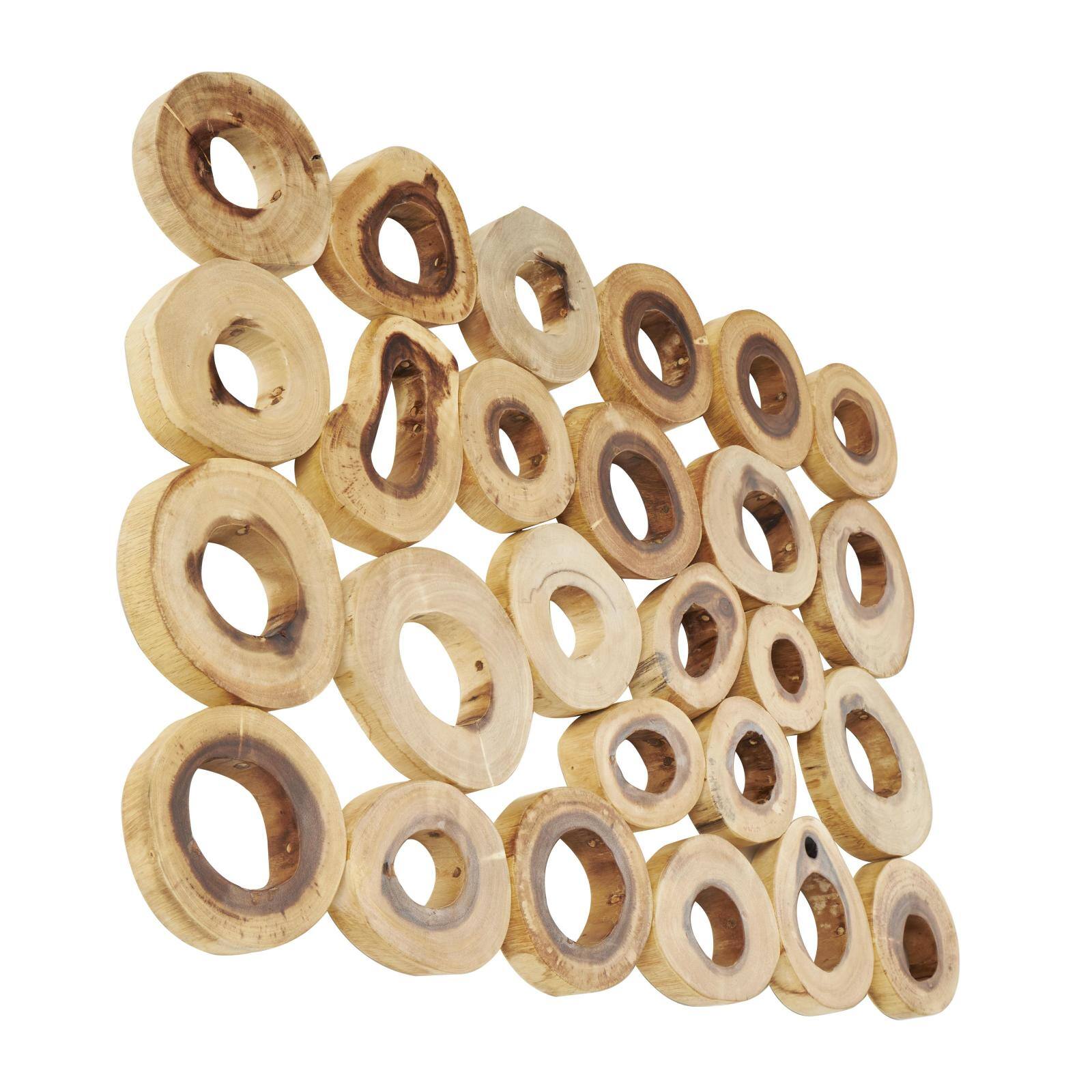 40" x 28" Brown Wood Abstract Wall Décor