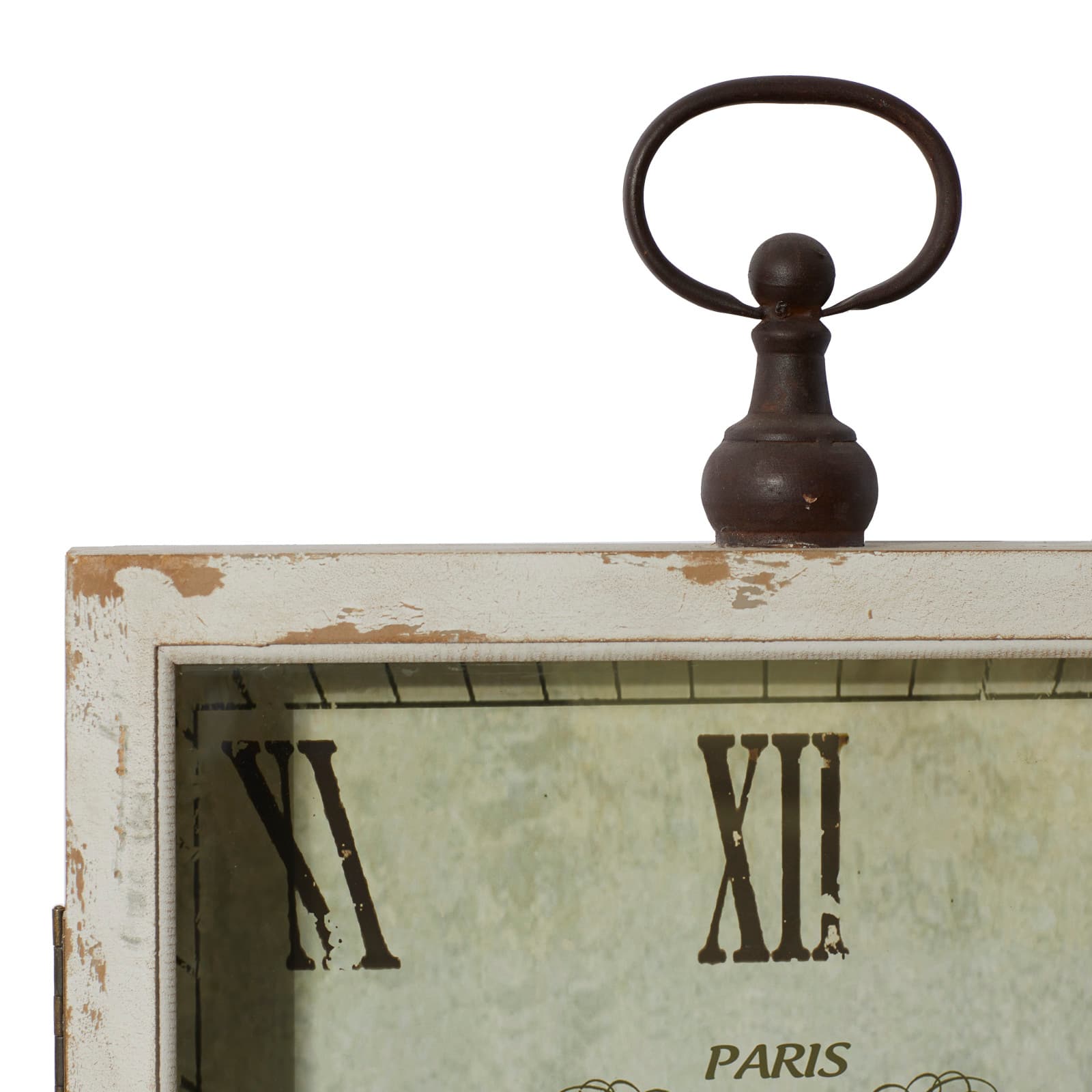 34&#x22; White Vintage Wood Wall Clock