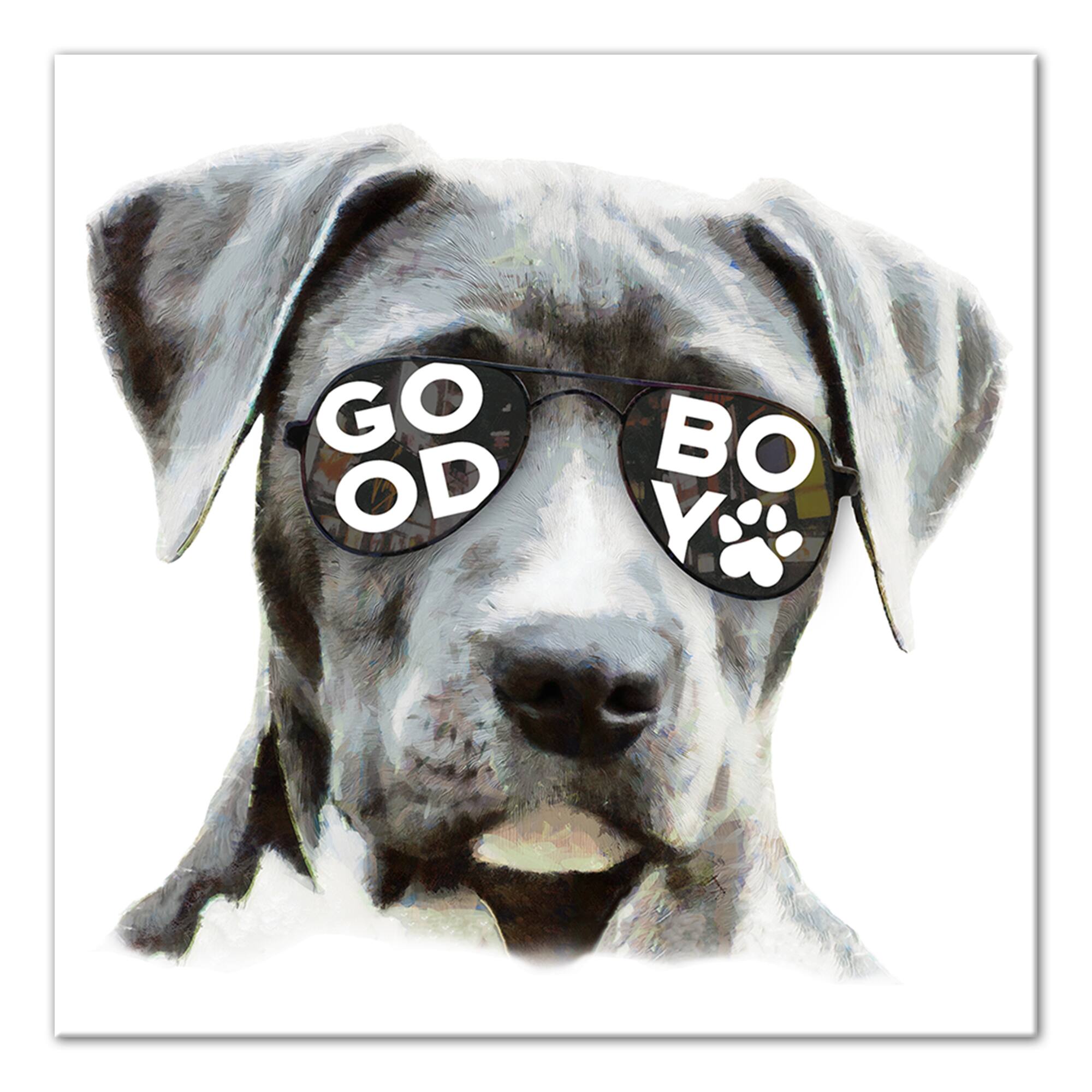 Good Boy Sunglasses Canvas Wall Art