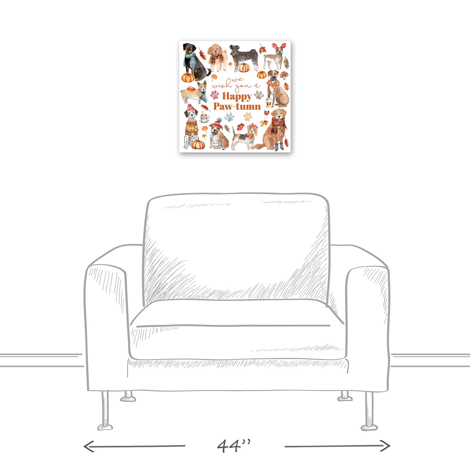 Happy Paw-tumn 16&#x22; x 16&#x22; Canvas Wall Art