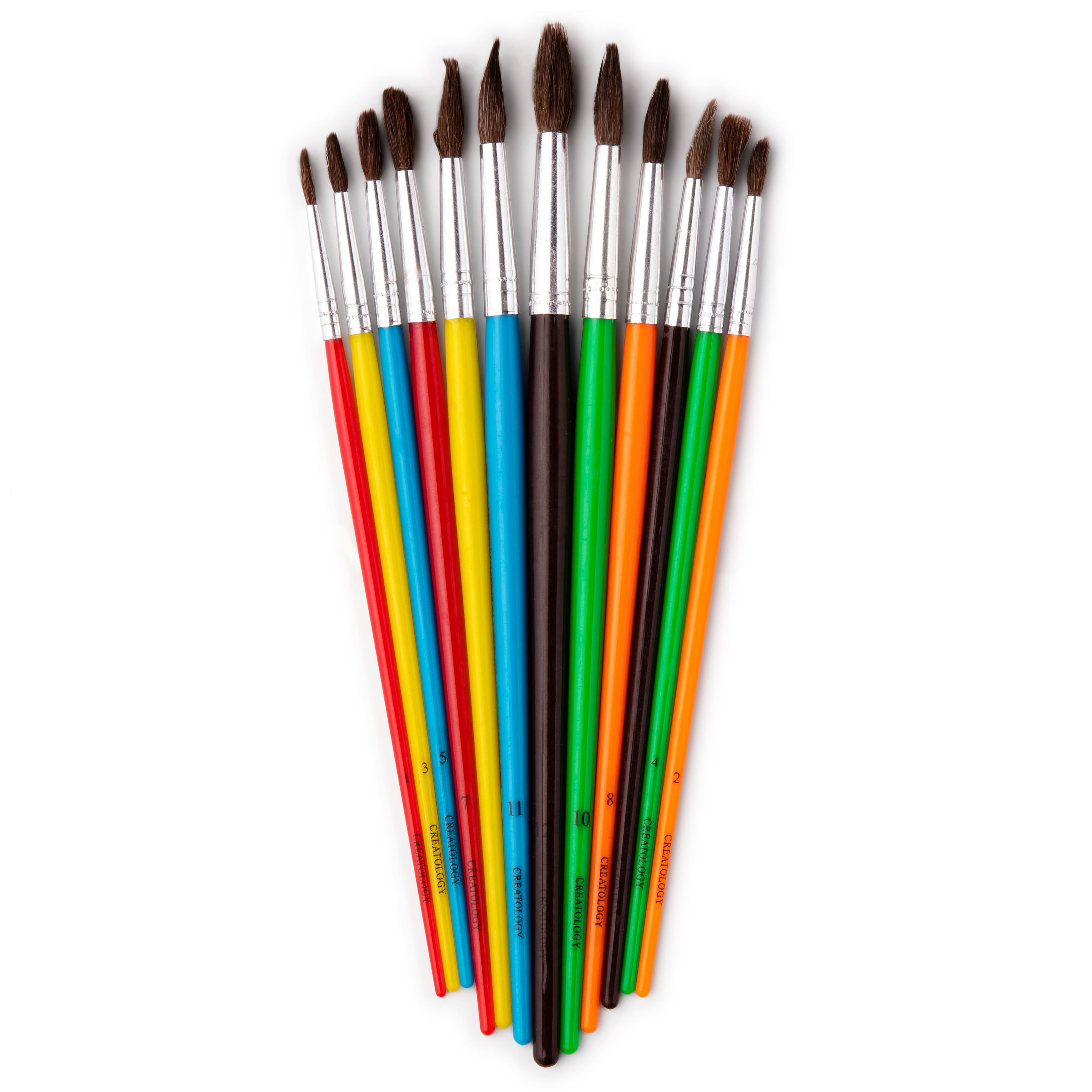 12 Packs: 12 ct. (144 total) Natural Bristle Paintbrushes by Creatology&#x2122;