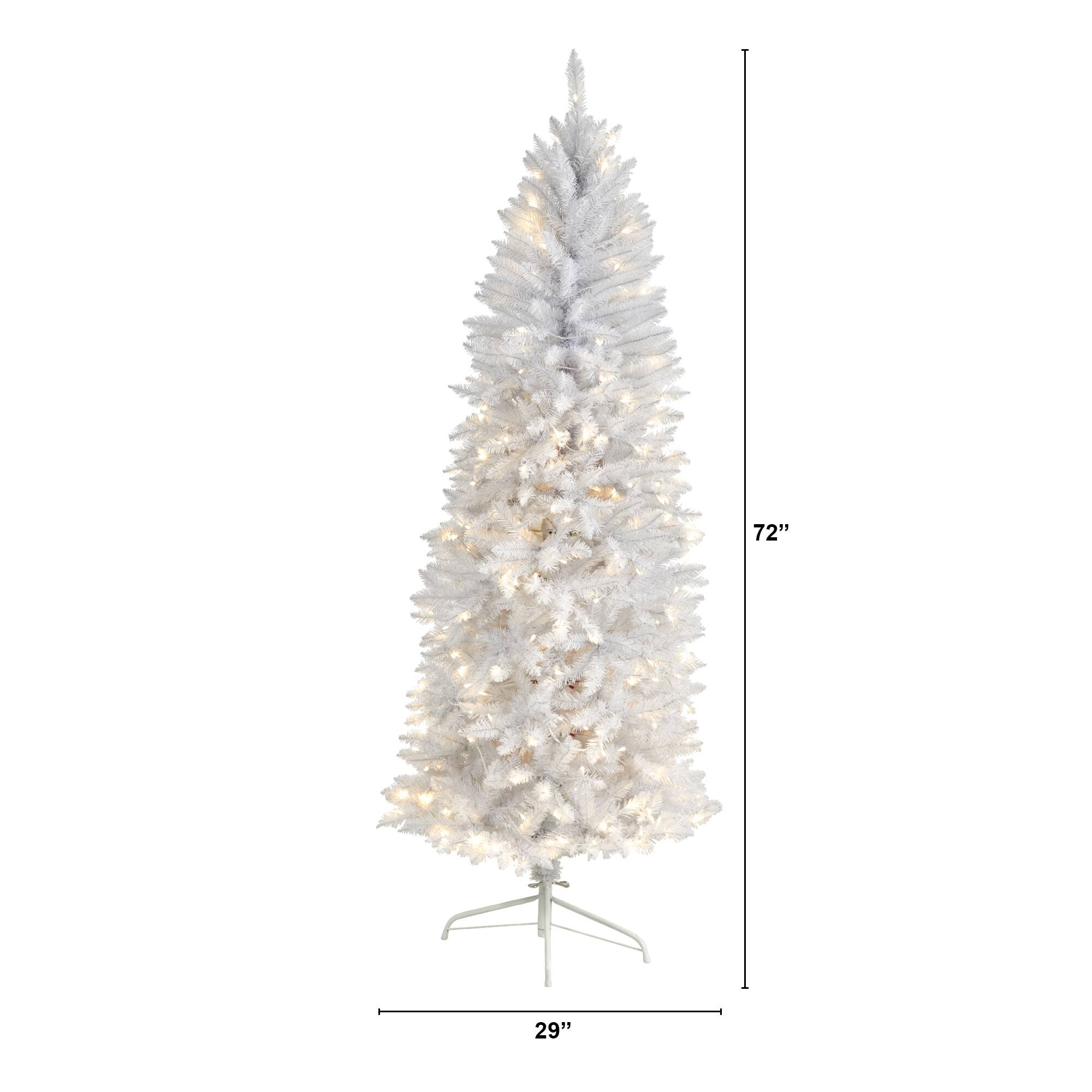 6ft. Pre-Lit White Artificial Christmas Tree, Warm White LED Lights