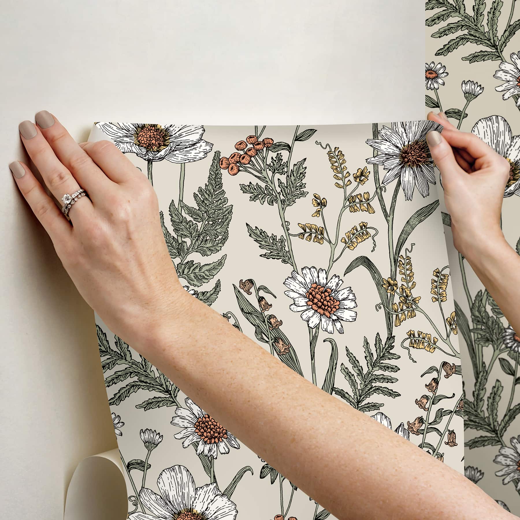 InHome Spring Meadow Peel &#x26; Stick Wallpaper